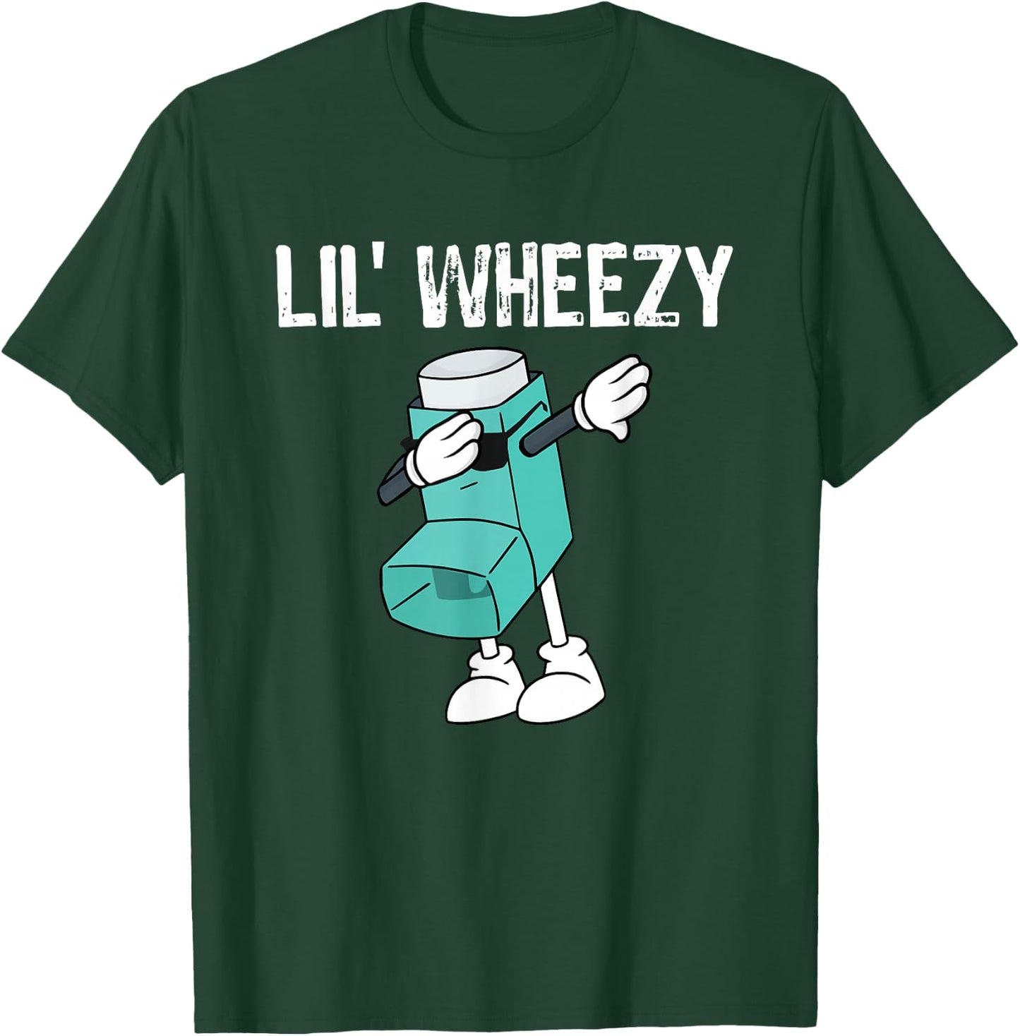 Lil Wheezy Asthma Awareness Dabbing Inhaler T-Shirt - T-Shirt | Forest
