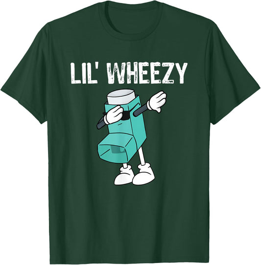 Lil Wheezy Asthma Awareness Dabbing Inhaler T-Shirt - T-Shirt | Forest