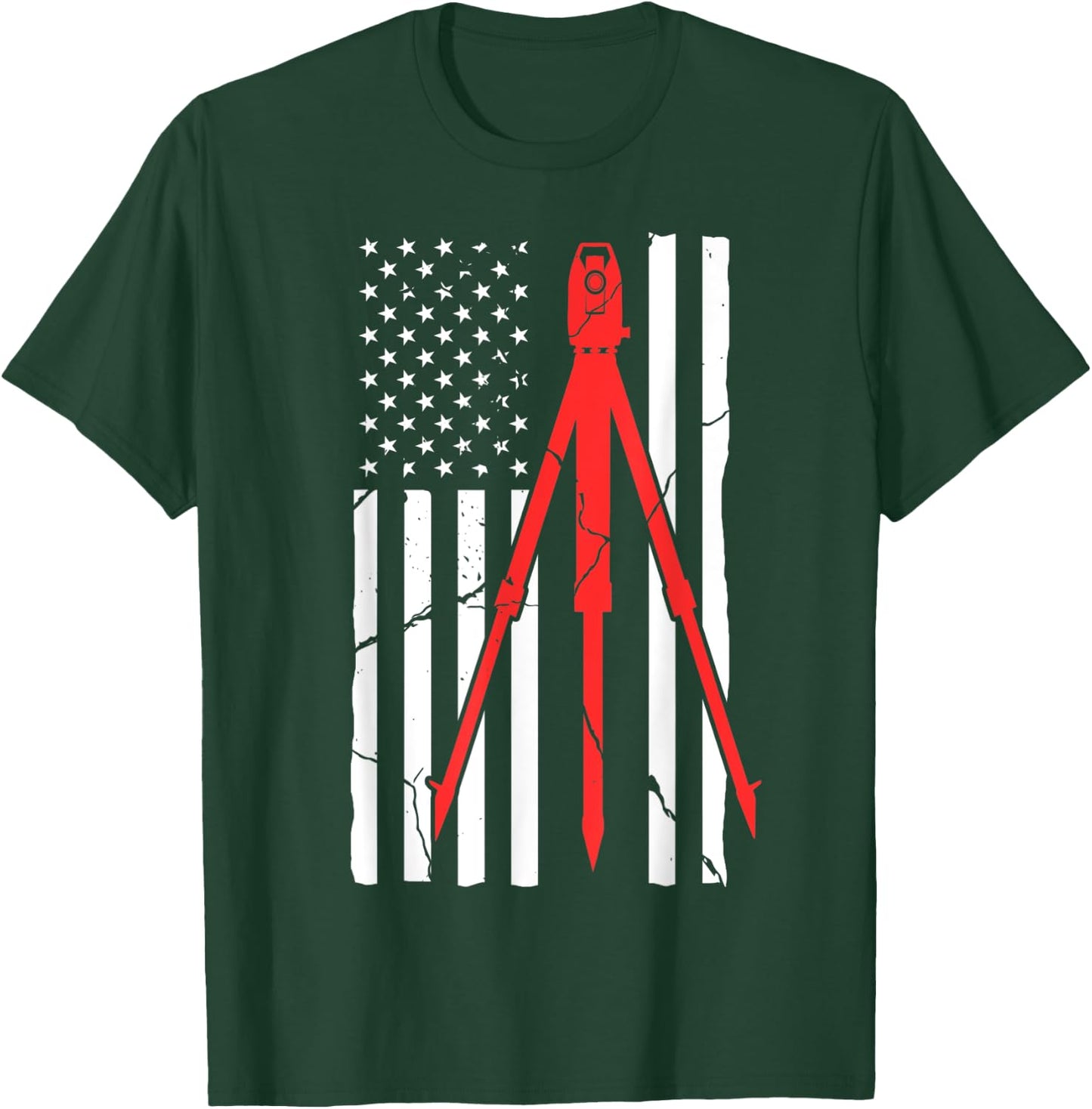 Land Surveying Flag Equipment Funny Surveyor Gifts T-Shirt - T-Shirt | Forest