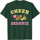 Cheer Grammie Heart Fan Cheerleader Cheerleading Football T-Shirt - T-Shirt | Forest