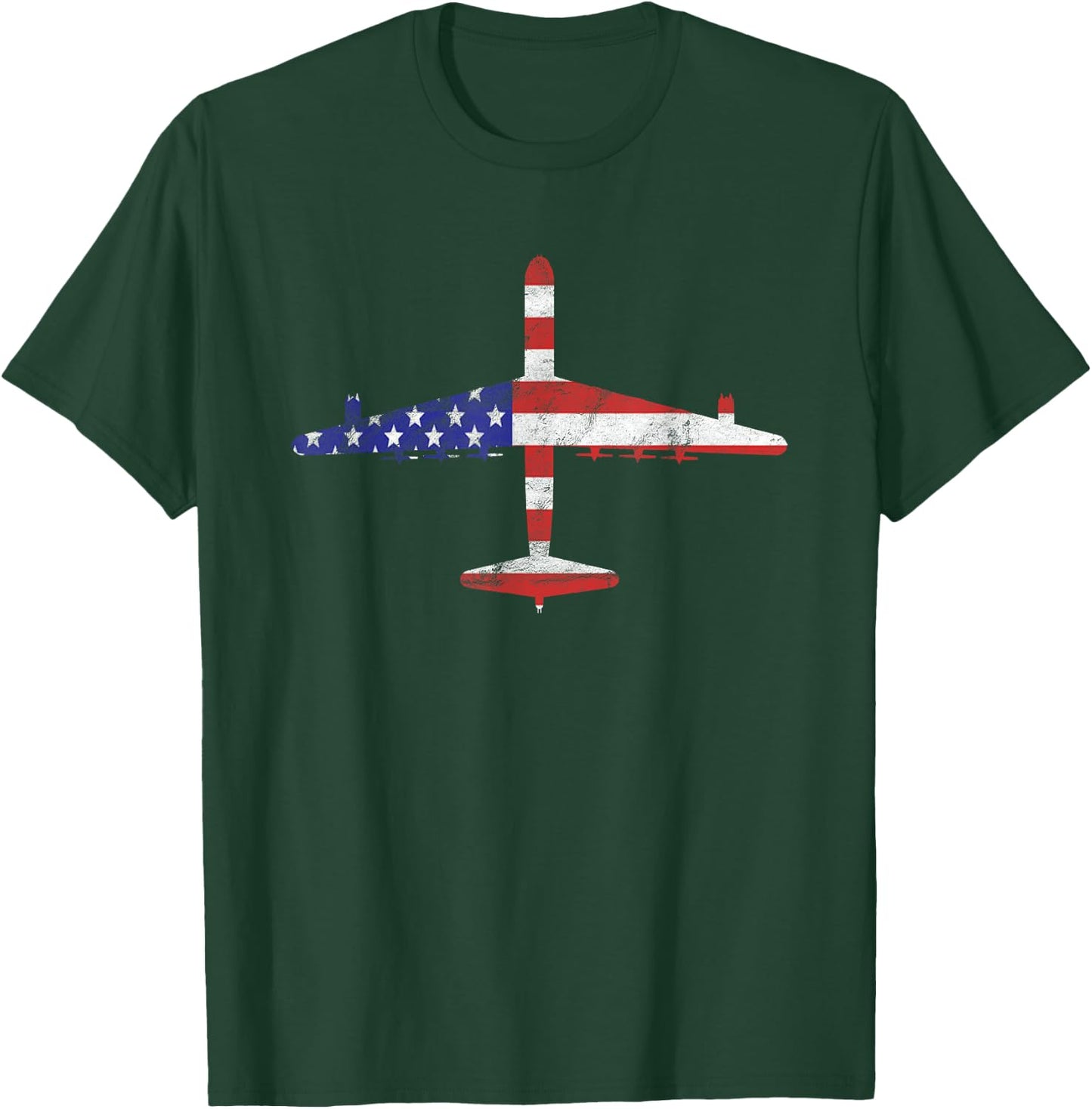 B-36 Peacemaker Cold War Bomber Airplane American Flag Men T-Shirt - T-Shirt | Forest