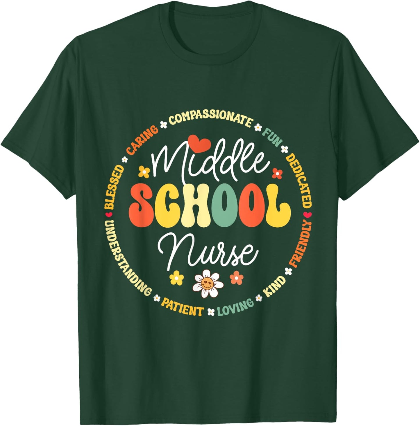 Middle School Nurse Back To School For Teacher Women Kids T-Shirt - T-Shirt | Forest