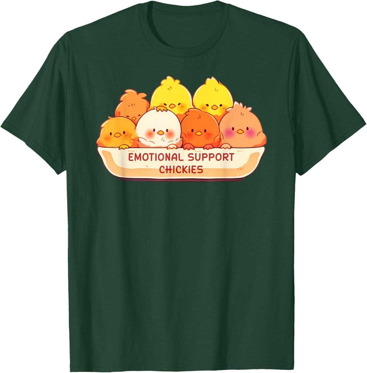 Emotional Support Chickies Cute Kawaii Fruit Cup T-Shirt - T-Shirt | Forest