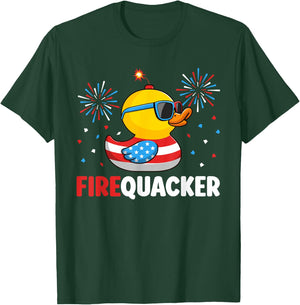 4th of July Duck Firequacker Patriotic Fourth of July Funny T-Shirt - T-Shirt | Forest