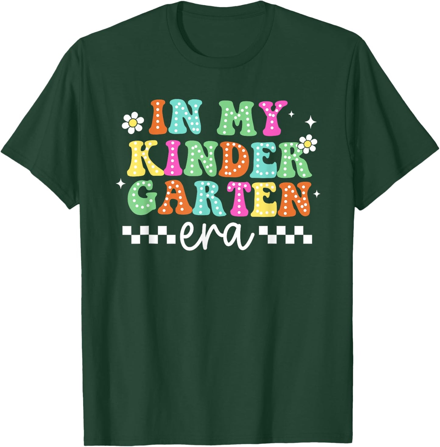In My Kindergarten Era Groovy Kindergarten Back To School T-Shirt - T-Shirt | Forest