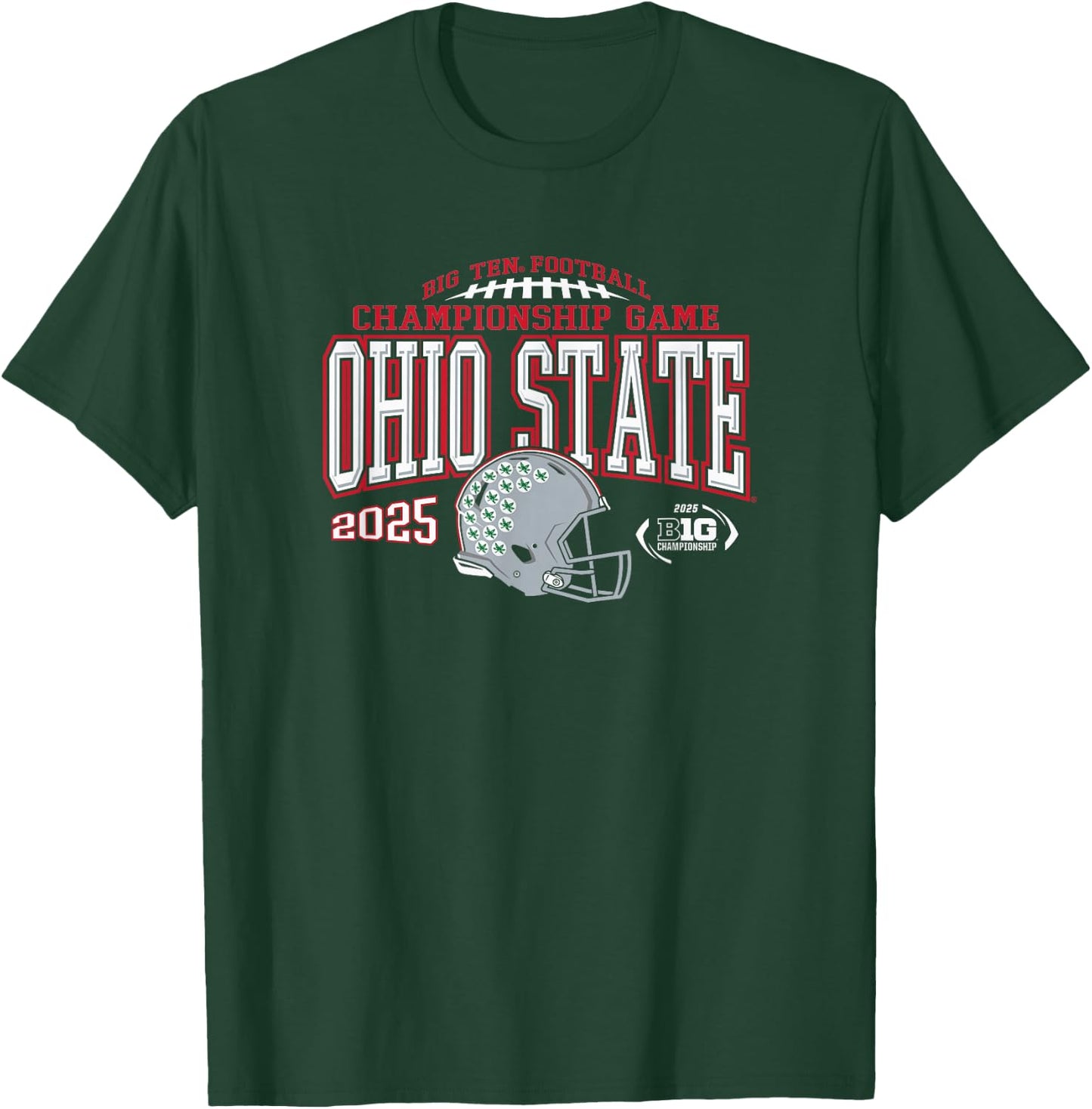Ohio State Buckeyes Big Ten Championship 2025 Football Black T-Shirt - T-Shirt | Forest