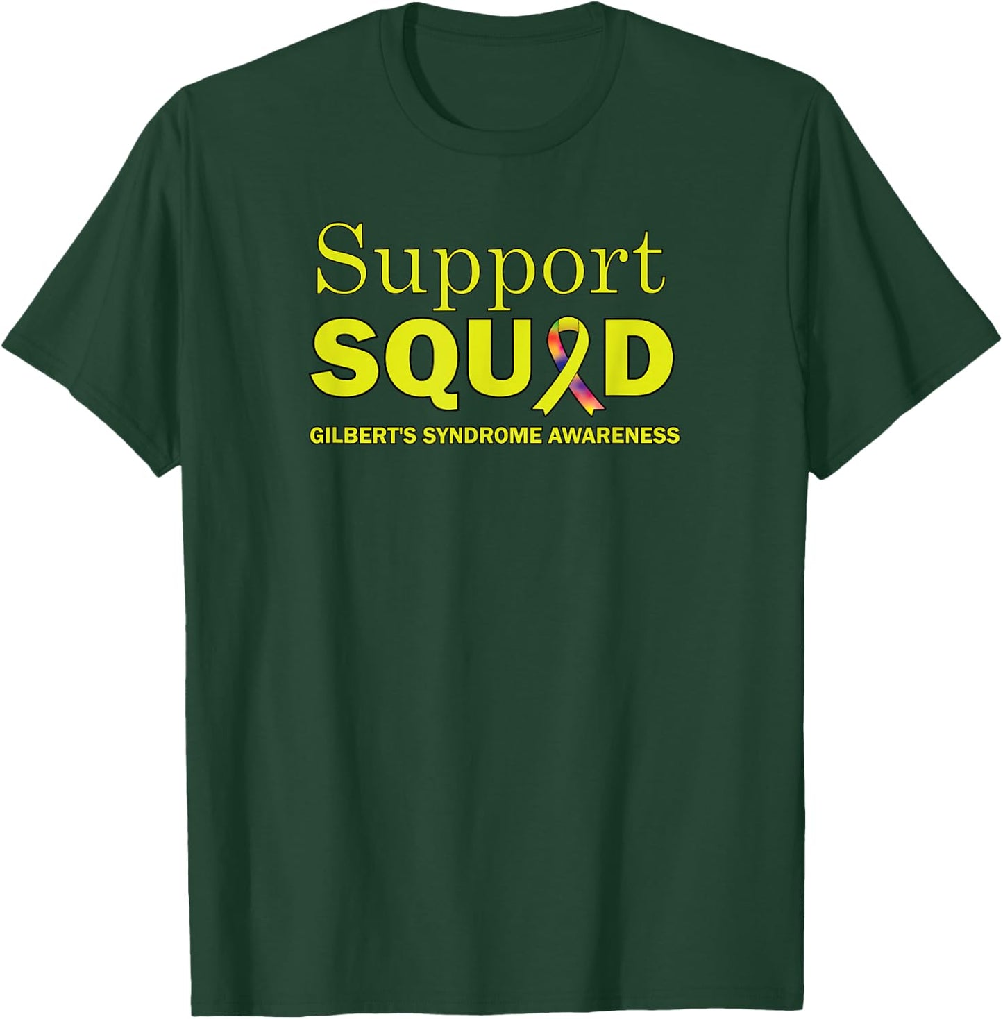 Gilbert's Syndrome Awareness Support Squad Awareness Ribbon T-Shirt - T-Shirt | Forest