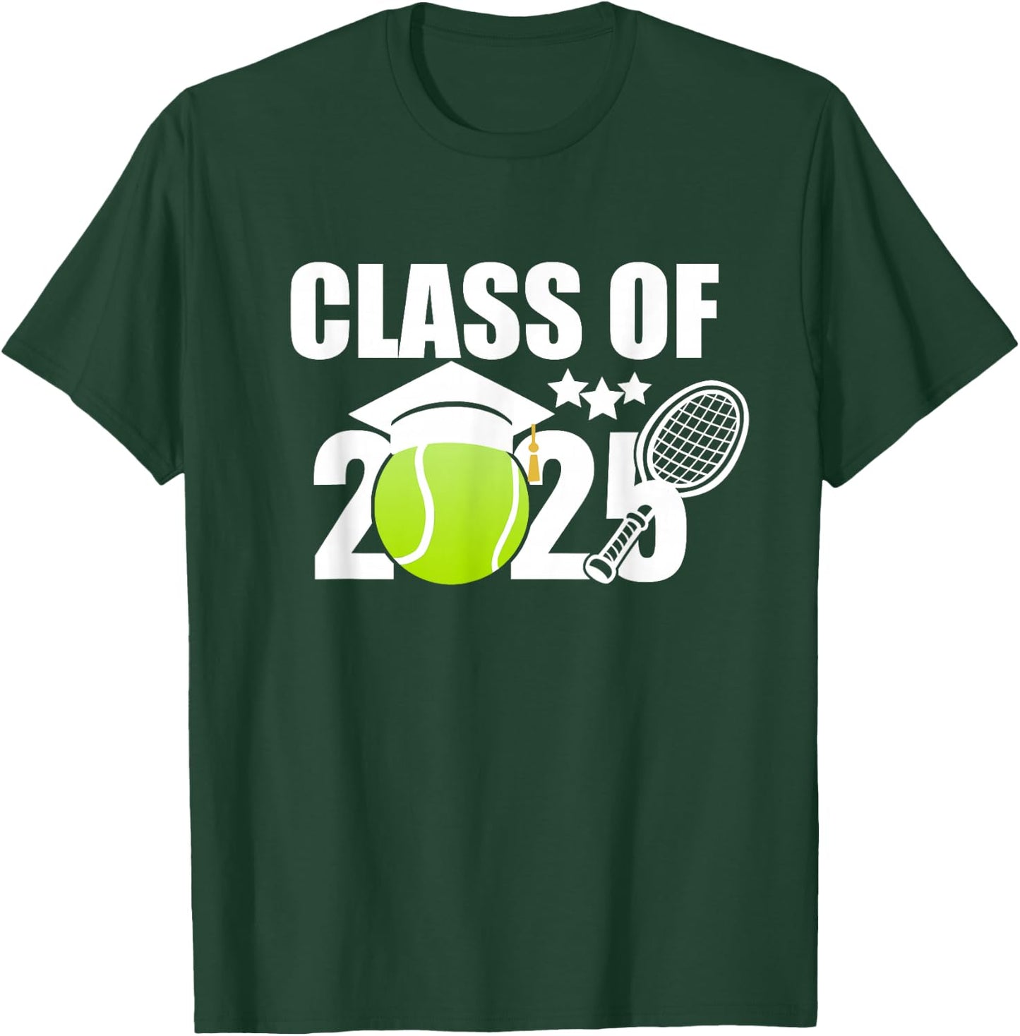 Class of 2025 Graduation Senior Tennis Player Gifts T-Shirt - T-Shirt | Forest