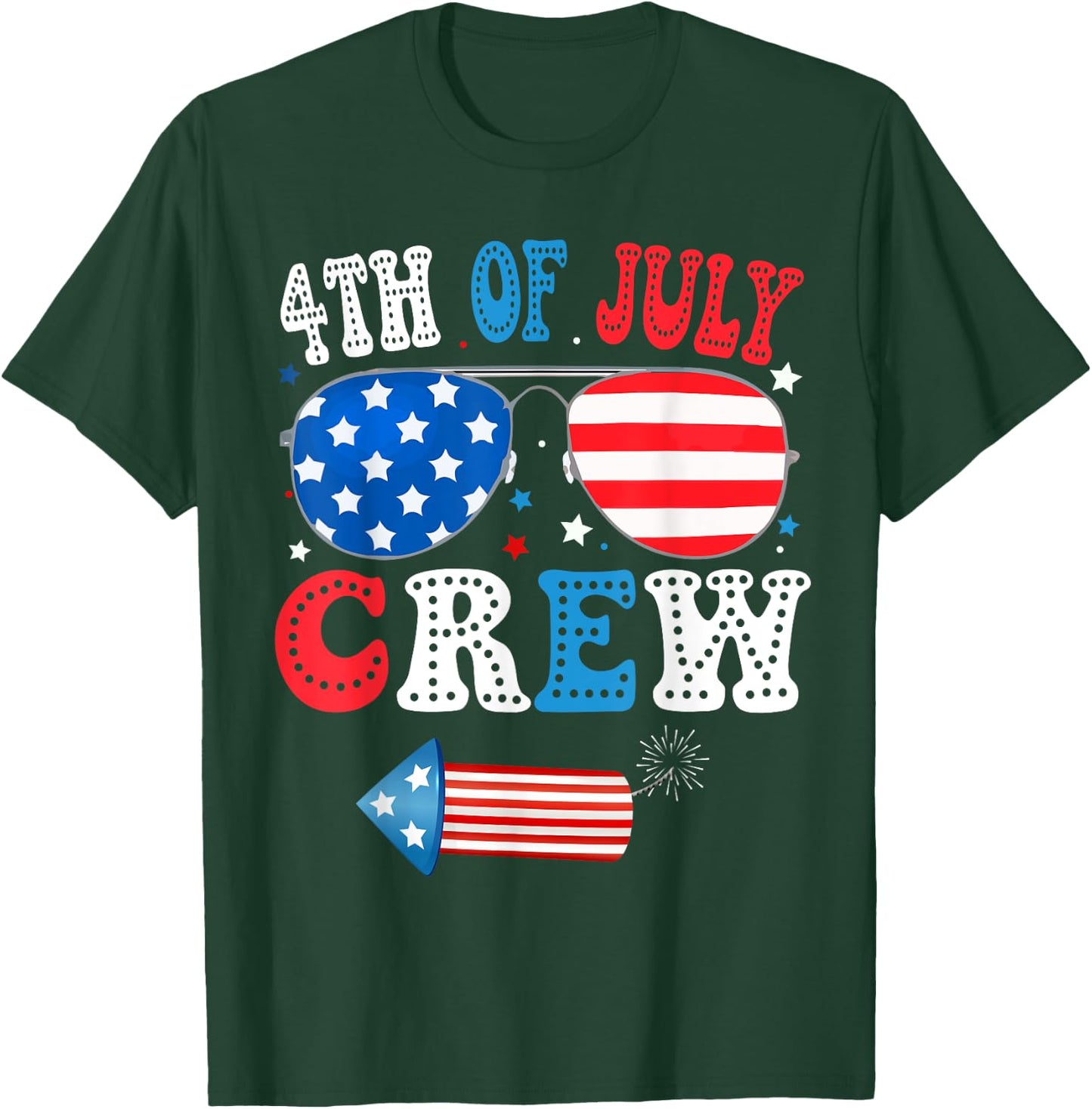 4th of July Crew Matching American Family Independence Day Kids Men T-Shirt - T-Shirt | Forest