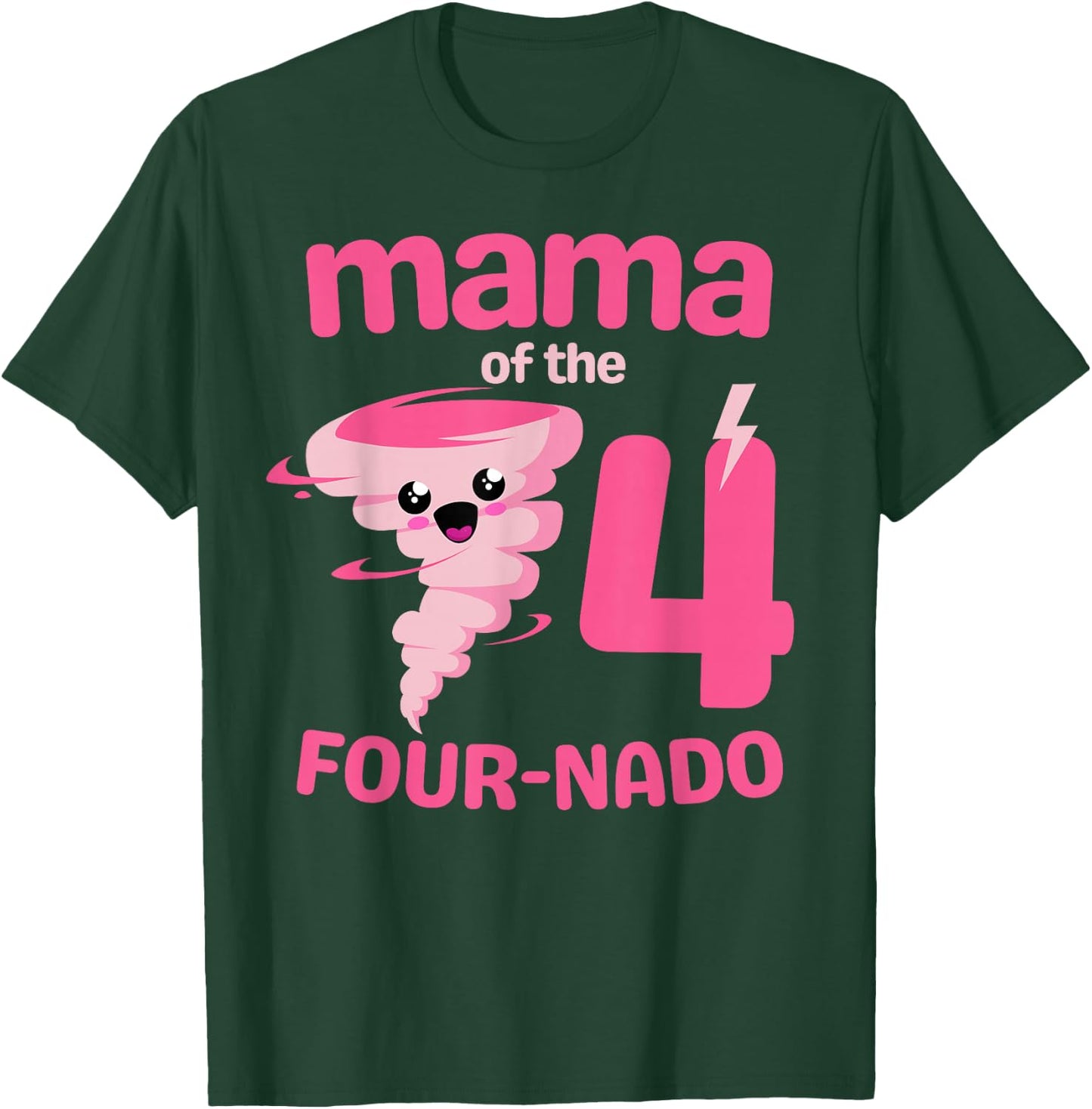 Mama of the Four-nado Tornado Theme 4th Birthday Party Kids T-Shirt - T-Shirt | Forest