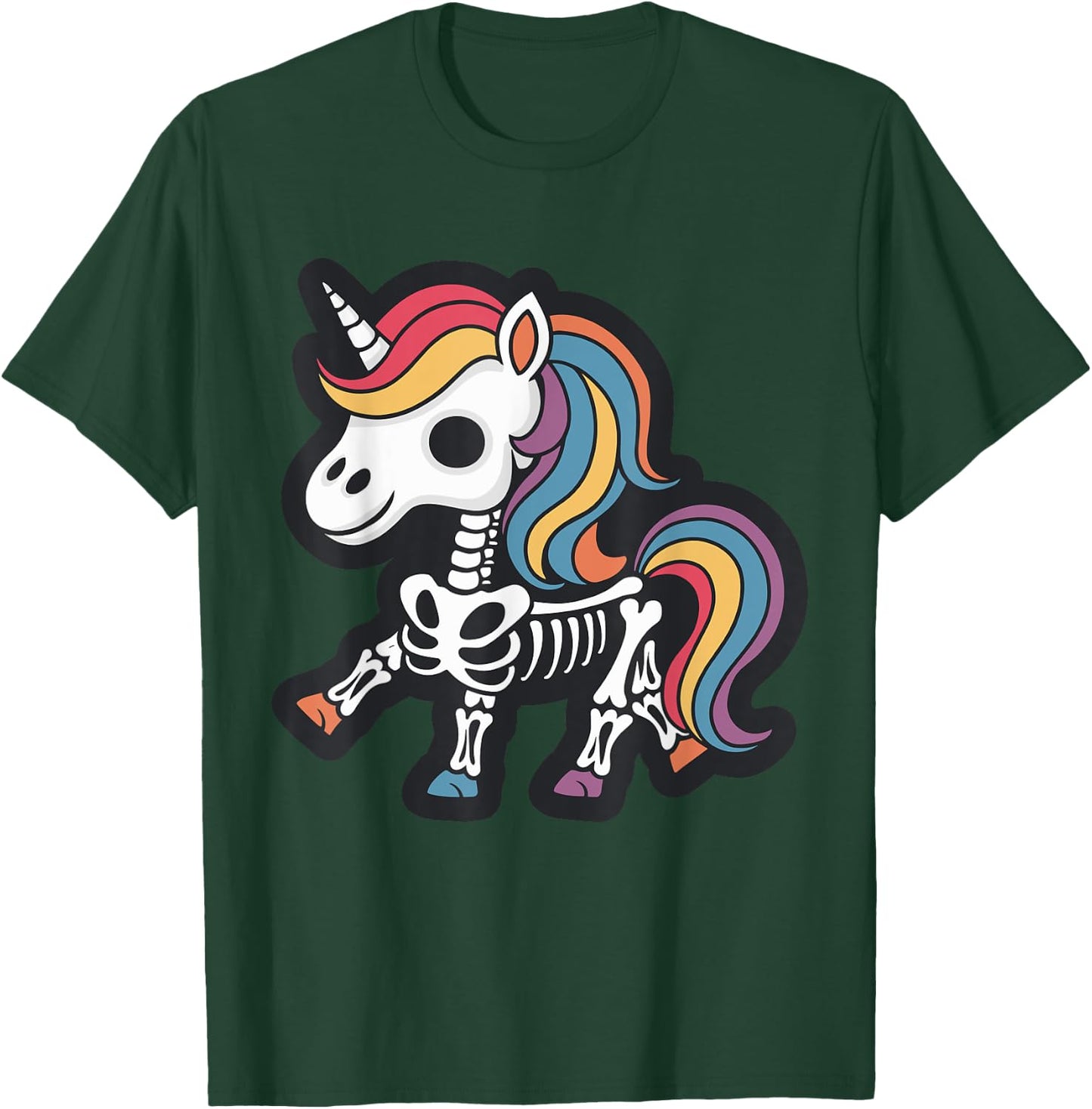 Funny Skeleton Unicorn Lovers Spooky Halloween Costume Girls T-Shirt - T-Shirt | Forest