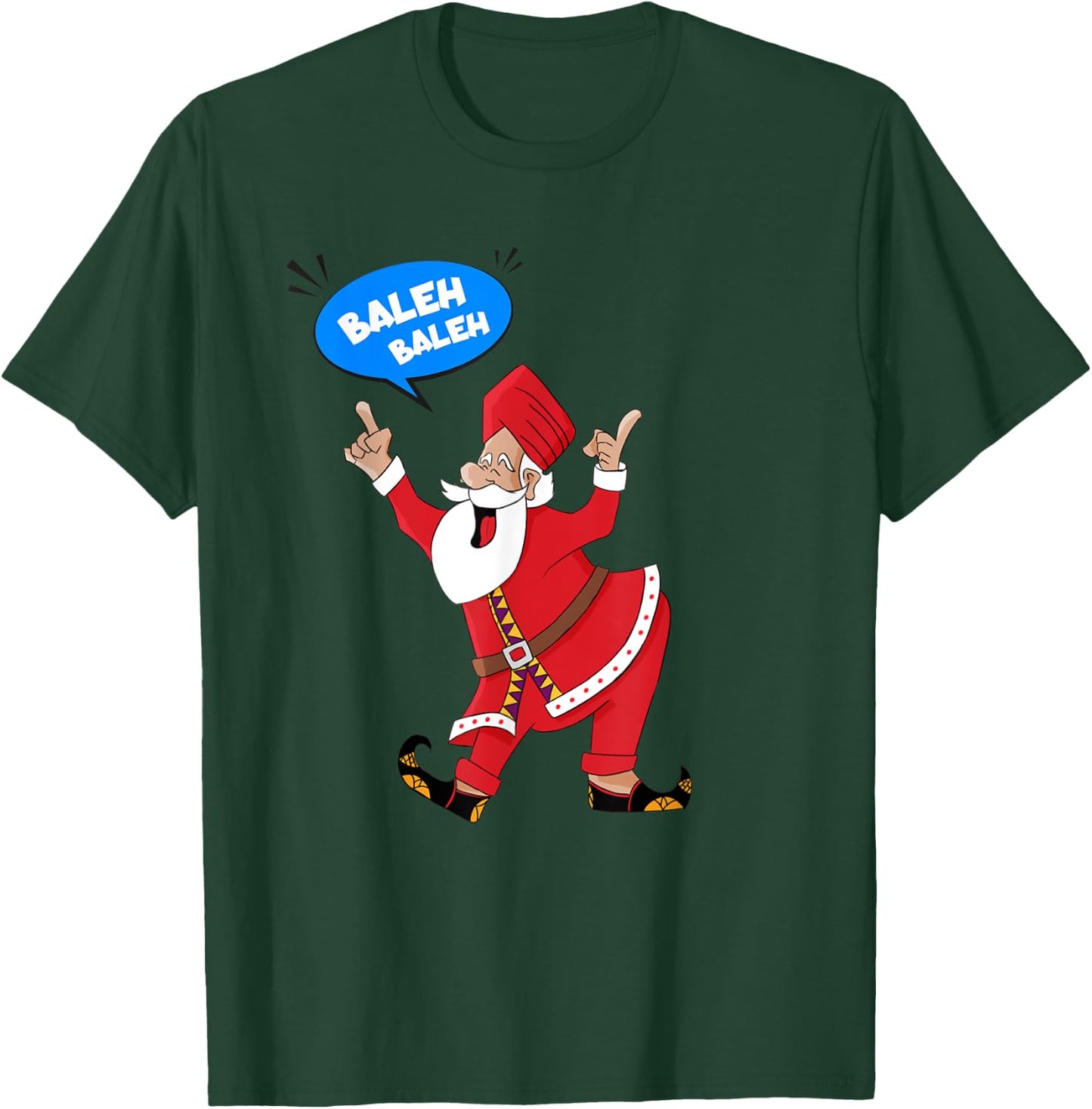 Funny Men's Punjabi Indian Bhangra Dancing Santa Singh T-Shirt - T-Shirt | Forest