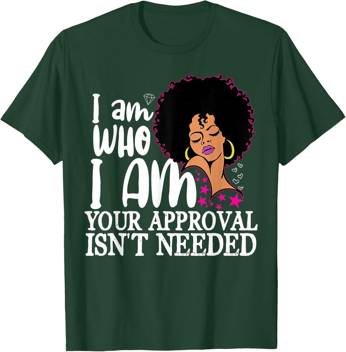 Black Queen Gifts Curly Natural Afro African American Women Small T-Shirt - T-Shirt | Forest