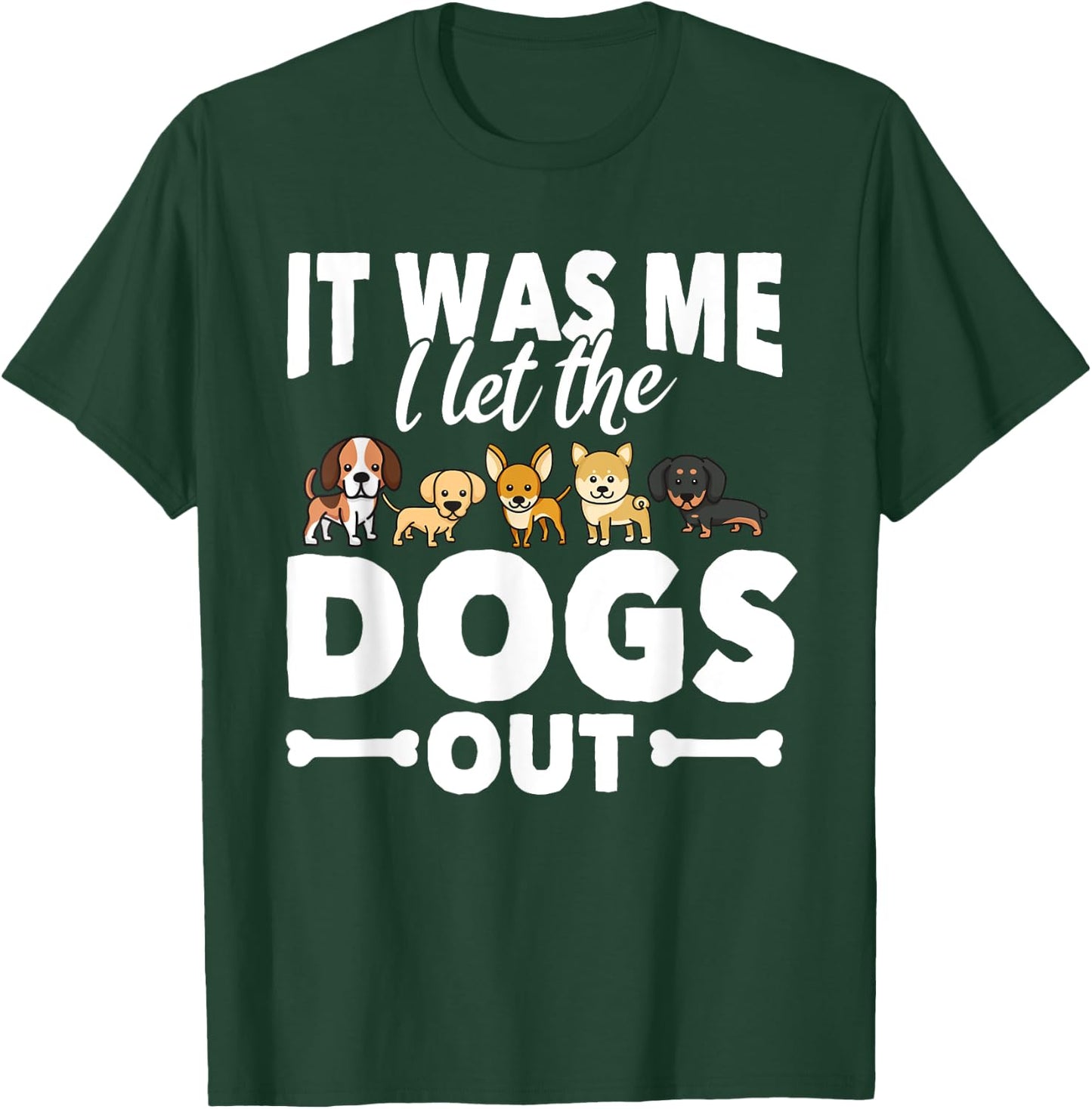 Funny Dog Gift Dog Owners Walking Women Kids T-Shirt - T-Shirt | Forest