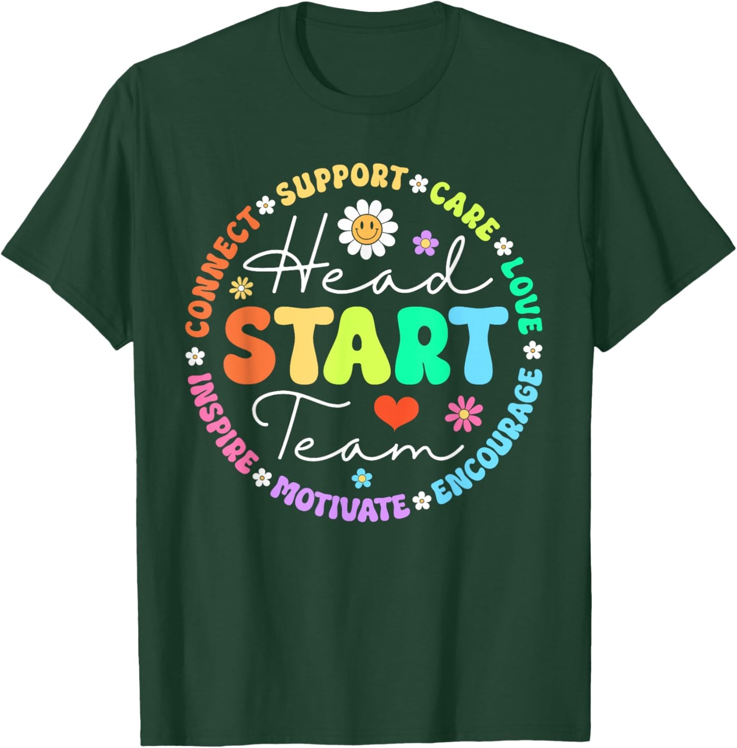 Head Start Team Homeschool Teacher Headstart Back To School Women Girls Kids T-Shirt - T-Shirt | Forest