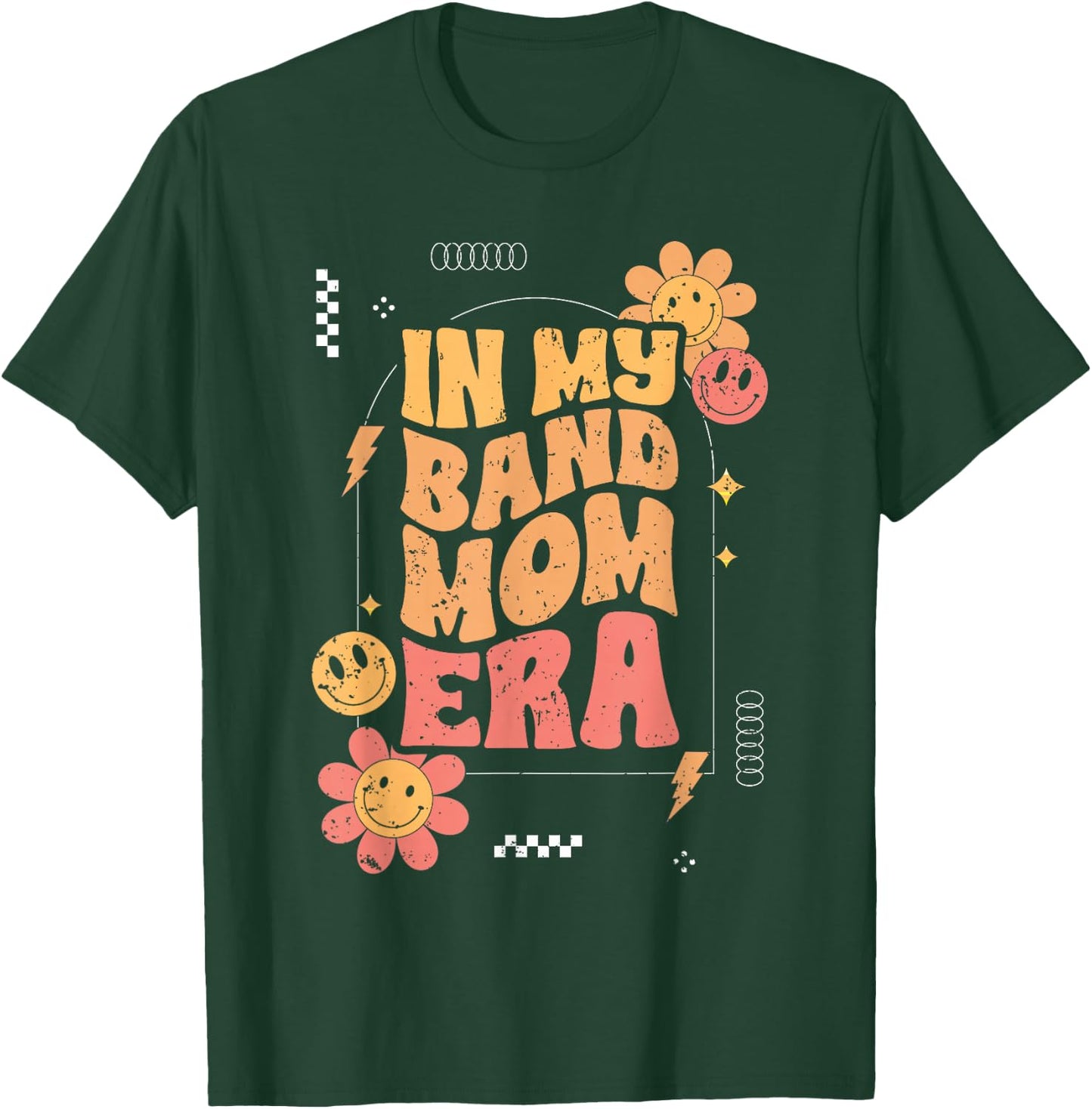 Groovy In My Band Mom Era For A Marching Band Member Parent T-Shirt - T-Shirt | Forest