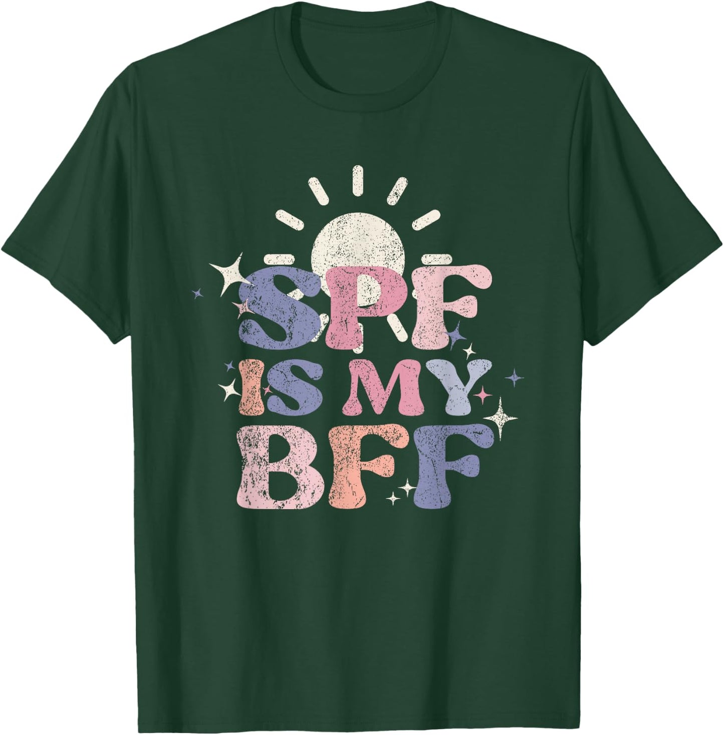 Vintage SPF Is My BFF Sunscreen Skincare Esthetician T-Shirt - T-Shirt | Forest