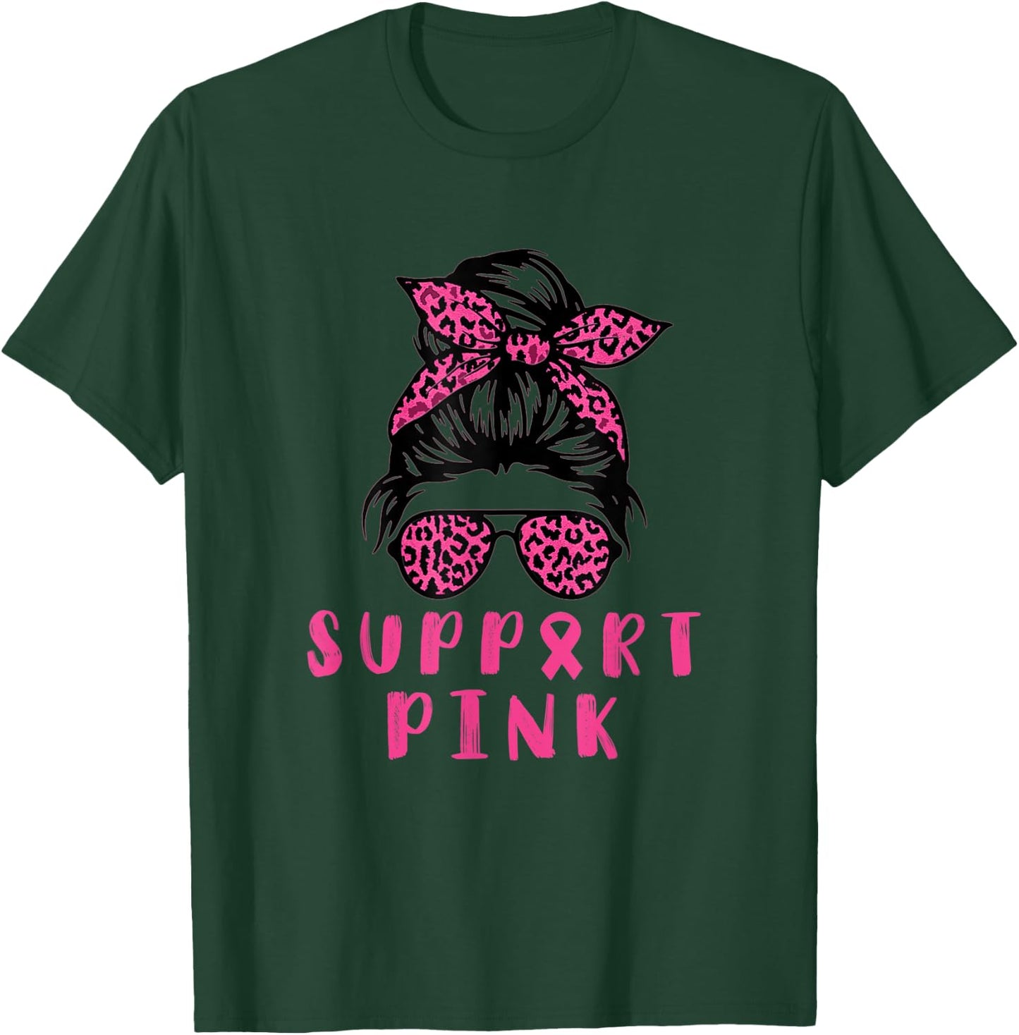 In October We Wear Pink for Breast Cancer Awareness support T-Shirt - T-Shirt | Forest