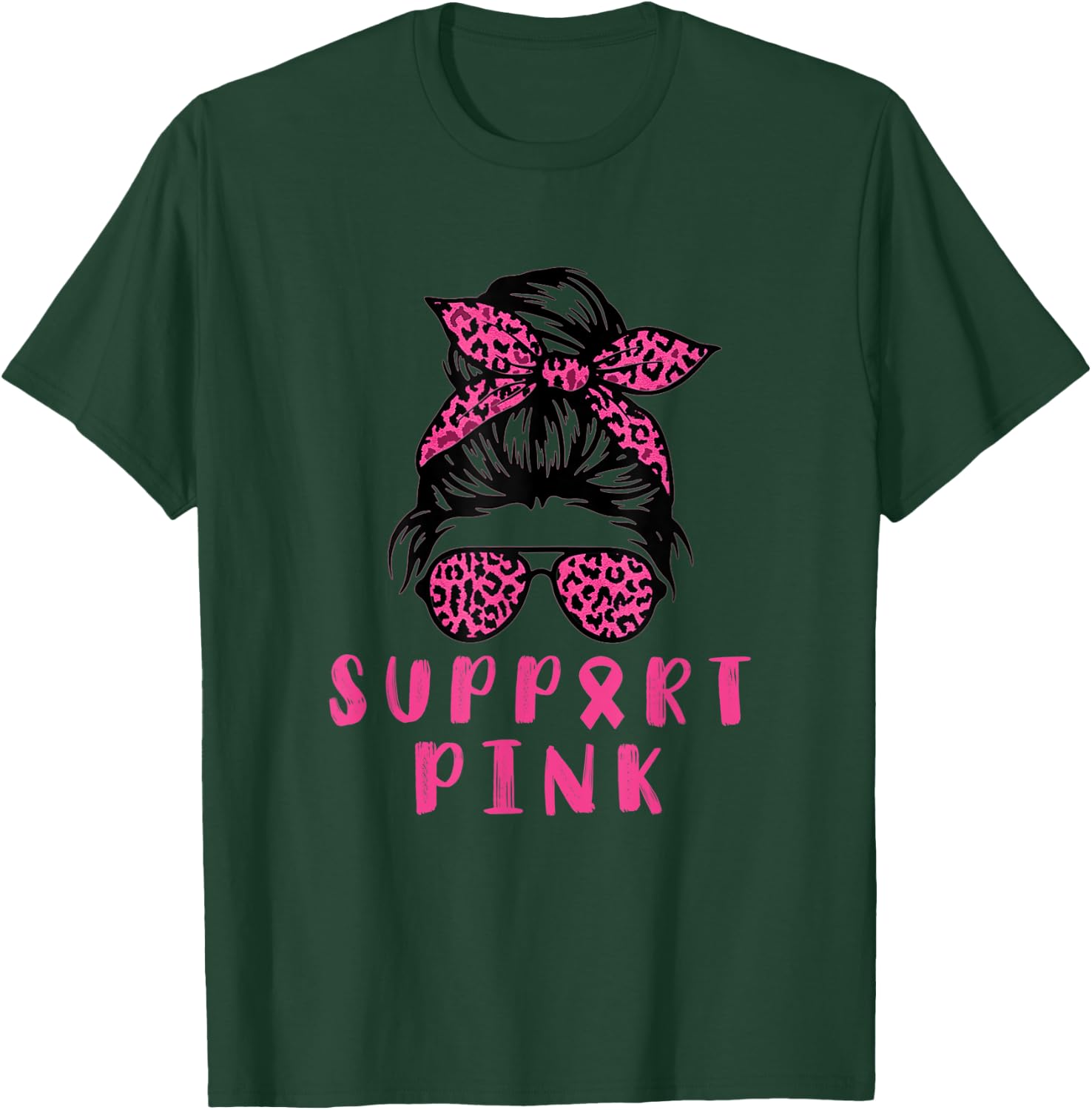 In October We Wear Pink for Breast Cancer Awareness support T-Shirt - T-Shirt | Forest