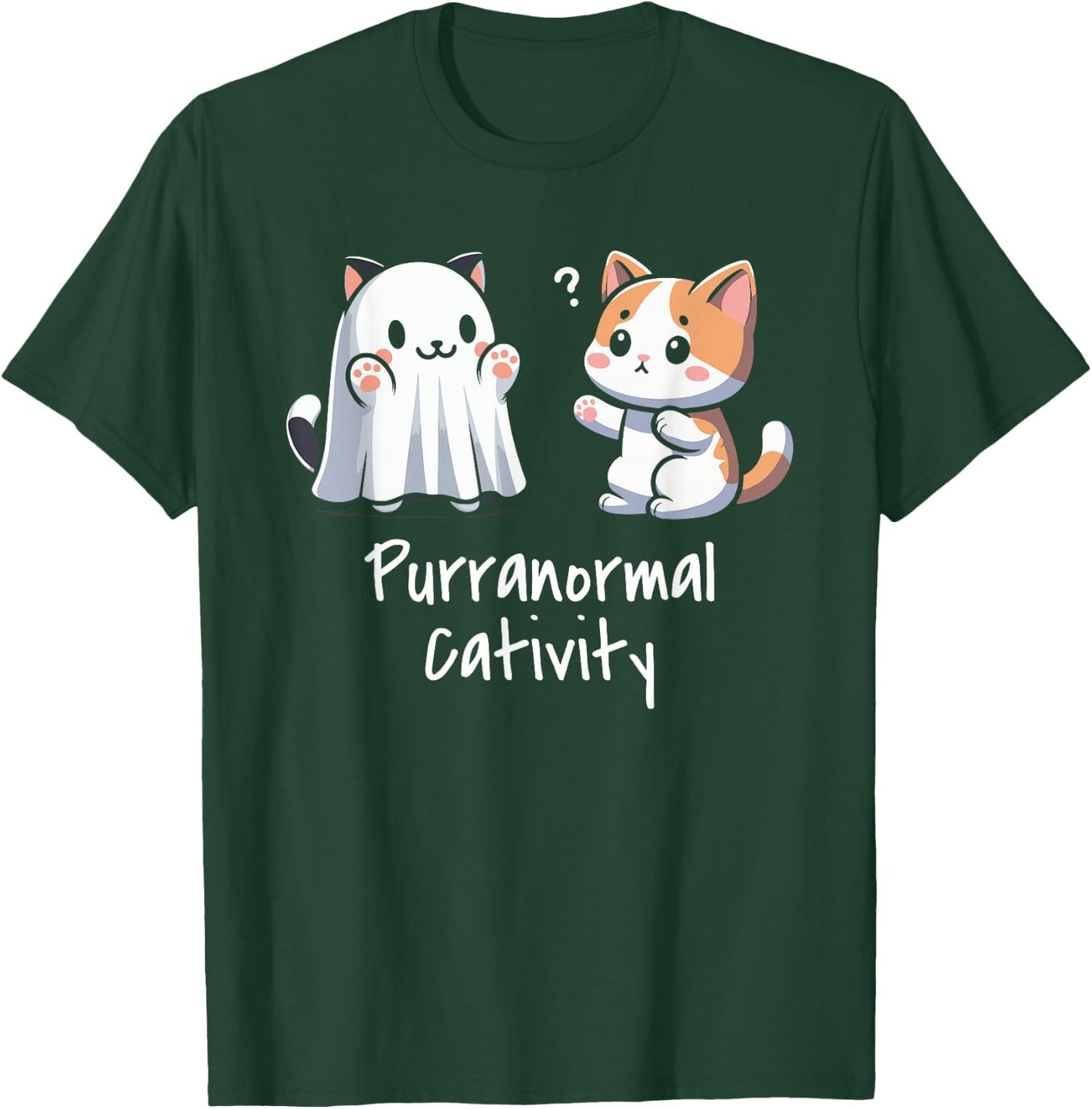 Purranormal Cativity Cat Paranormal Ghost Halloween T-Shirt - T-Shirt | Forest