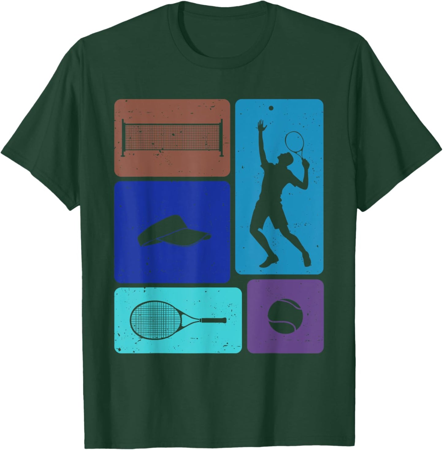 Funny Lawn Tennis Player Ball And Racket Net Game Enthusiast T-Shirt - T-Shirt | Forest