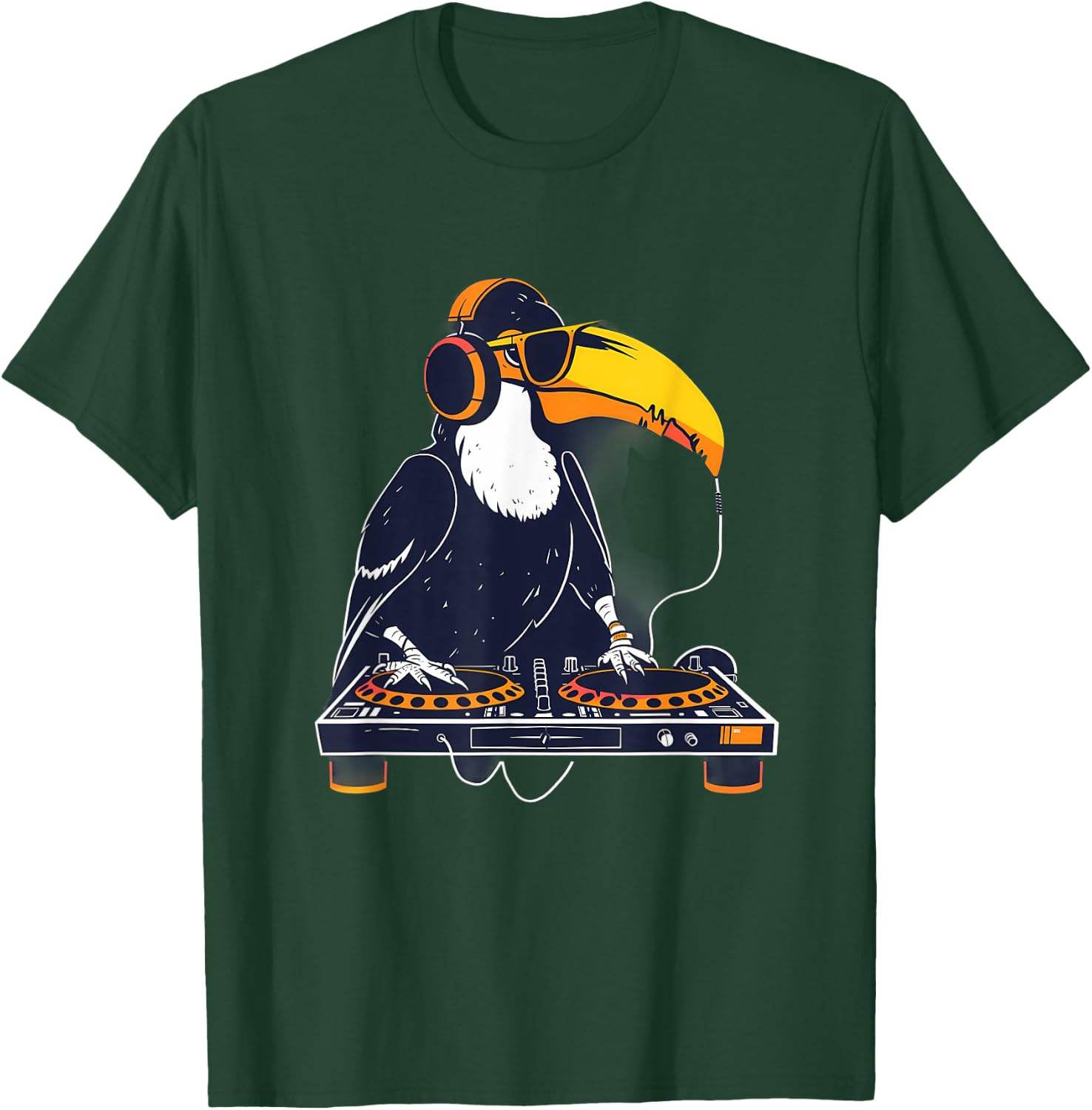 Toucan DJ Turntable DJ Toucan Techno Beatmaker House Music T-Shirt - T-Shirt | Forest