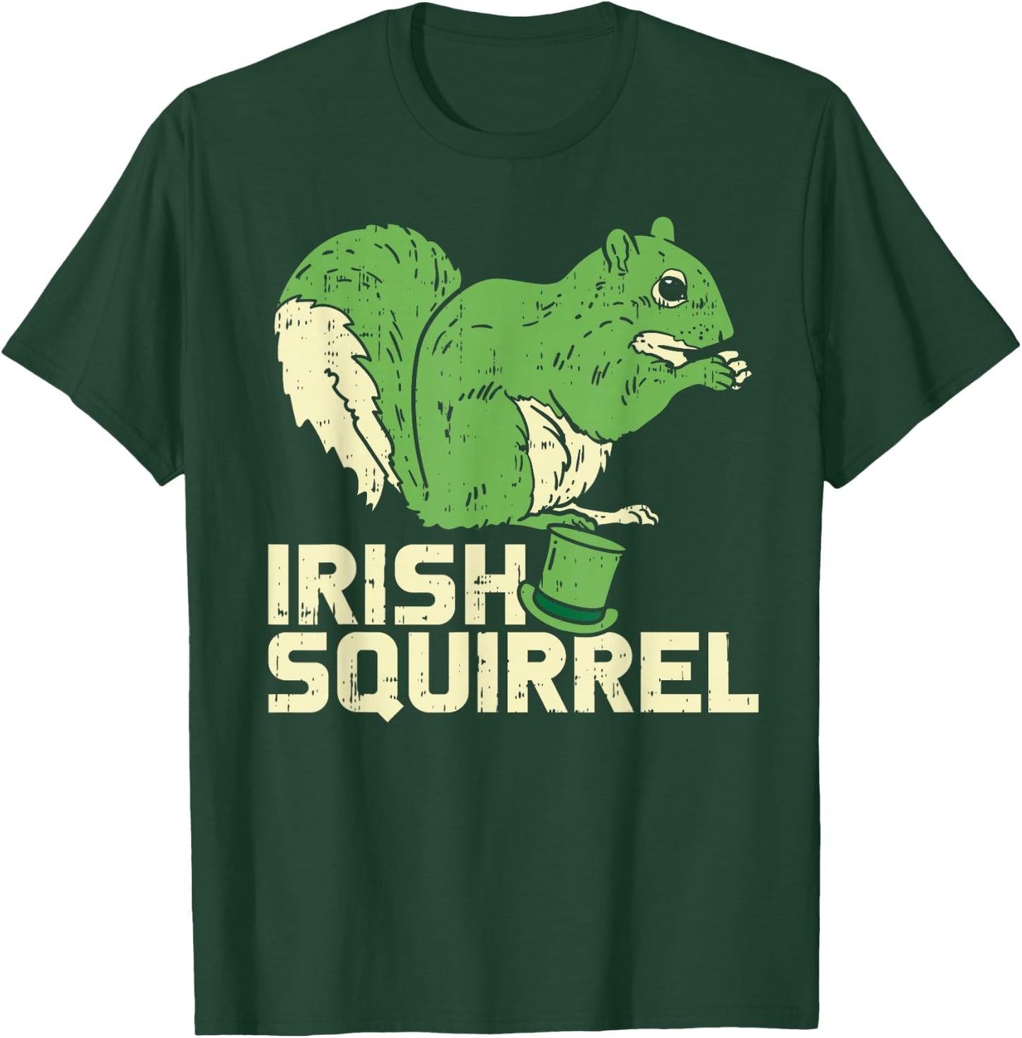 Green Irish Squirrel Cute St Patricks Day Animal Lover Gift T-Shirt - T-Shirt | Forest