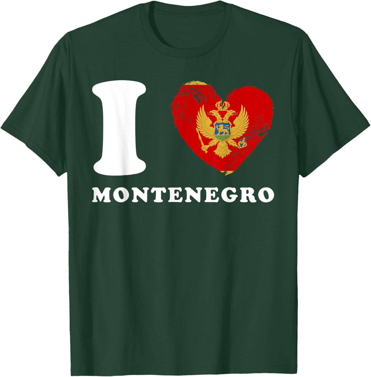 I Love Montenegro - Heart Flag Montenegro T-Shirt - T-Shirt | Forest