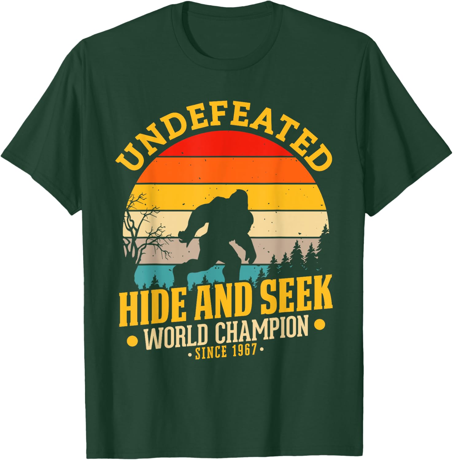 Vintage Bigfoot Undefeated Hide And Seek Champion T-Shirt - T-Shirt | Forest