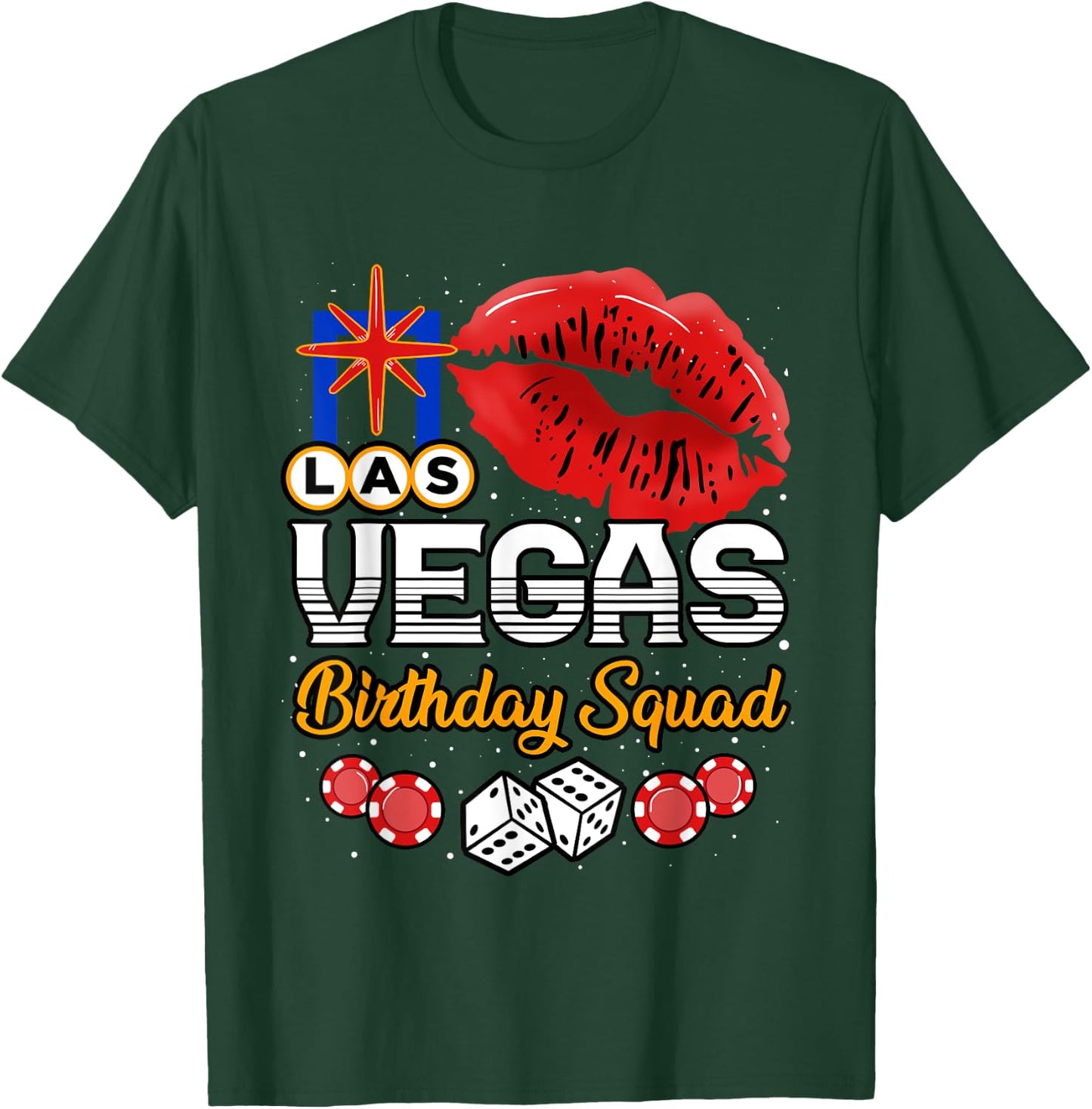 Las Vegas Birthday Squad Casino Girls Trip Party T-Shirt - T-Shirt | Forest