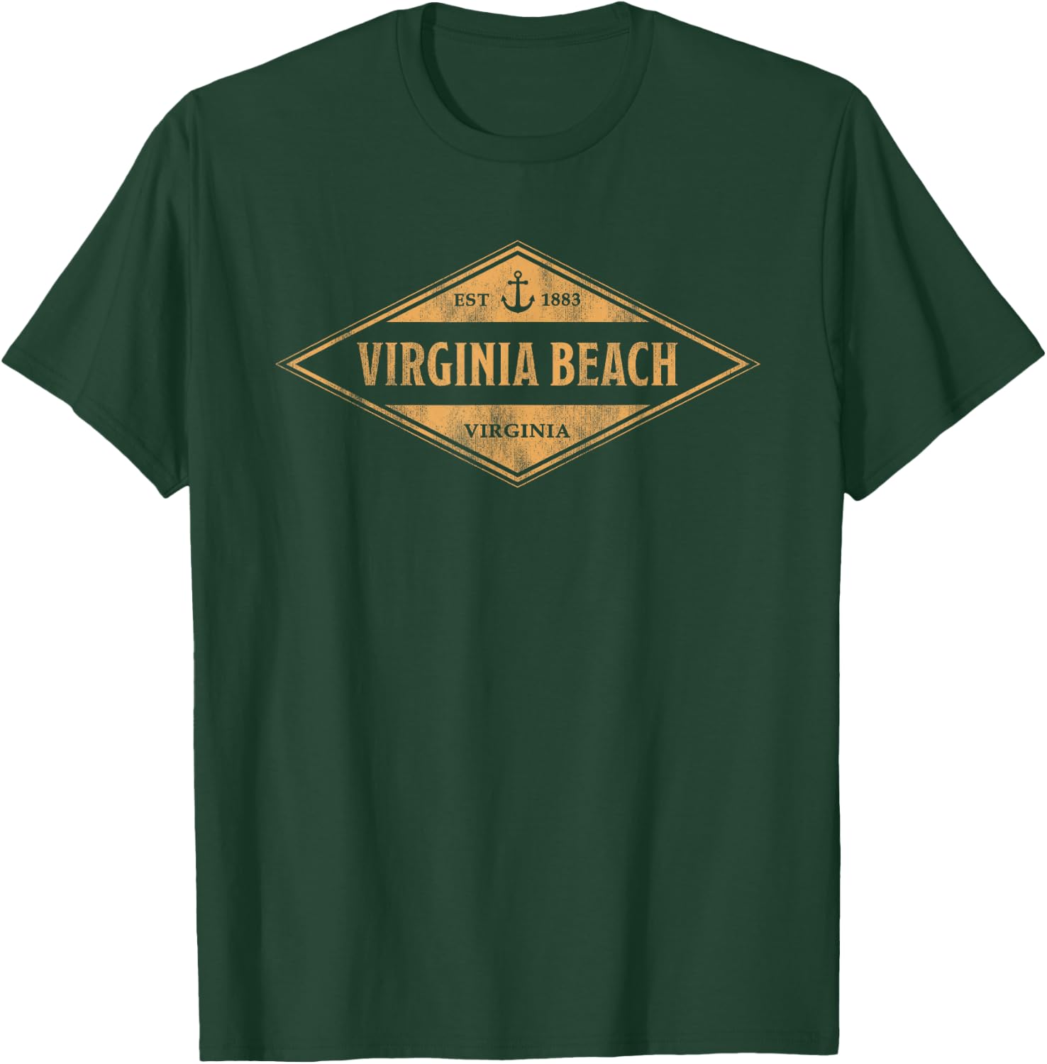 Virginia Beach Virginia Souvenir Vacation Vintage Badge T-Shirt - T-Shirt | Forest