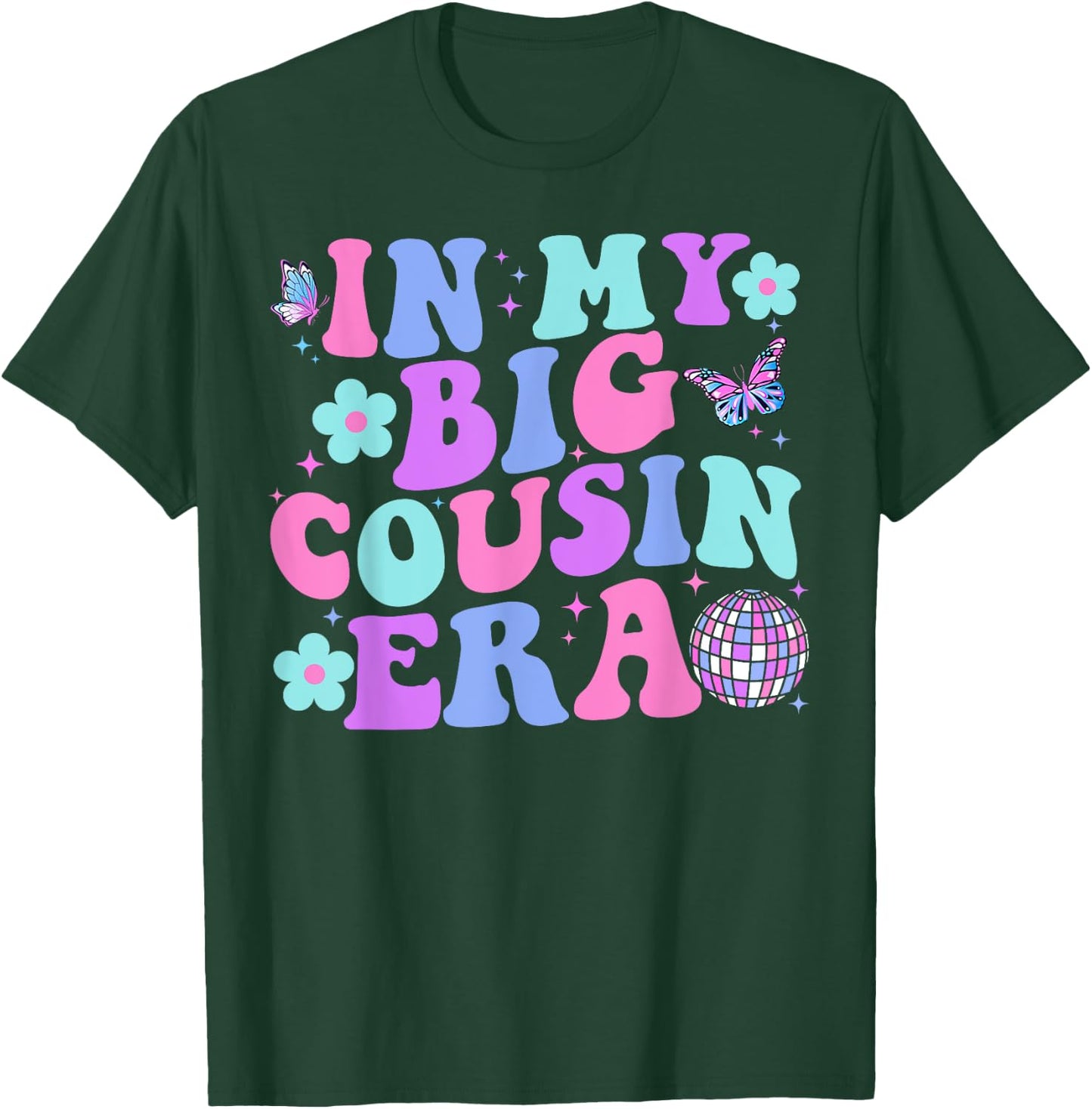 Matching Group Christmas In My Big Cousin Era Groovy T-Shirt - T-Shirt | Forest