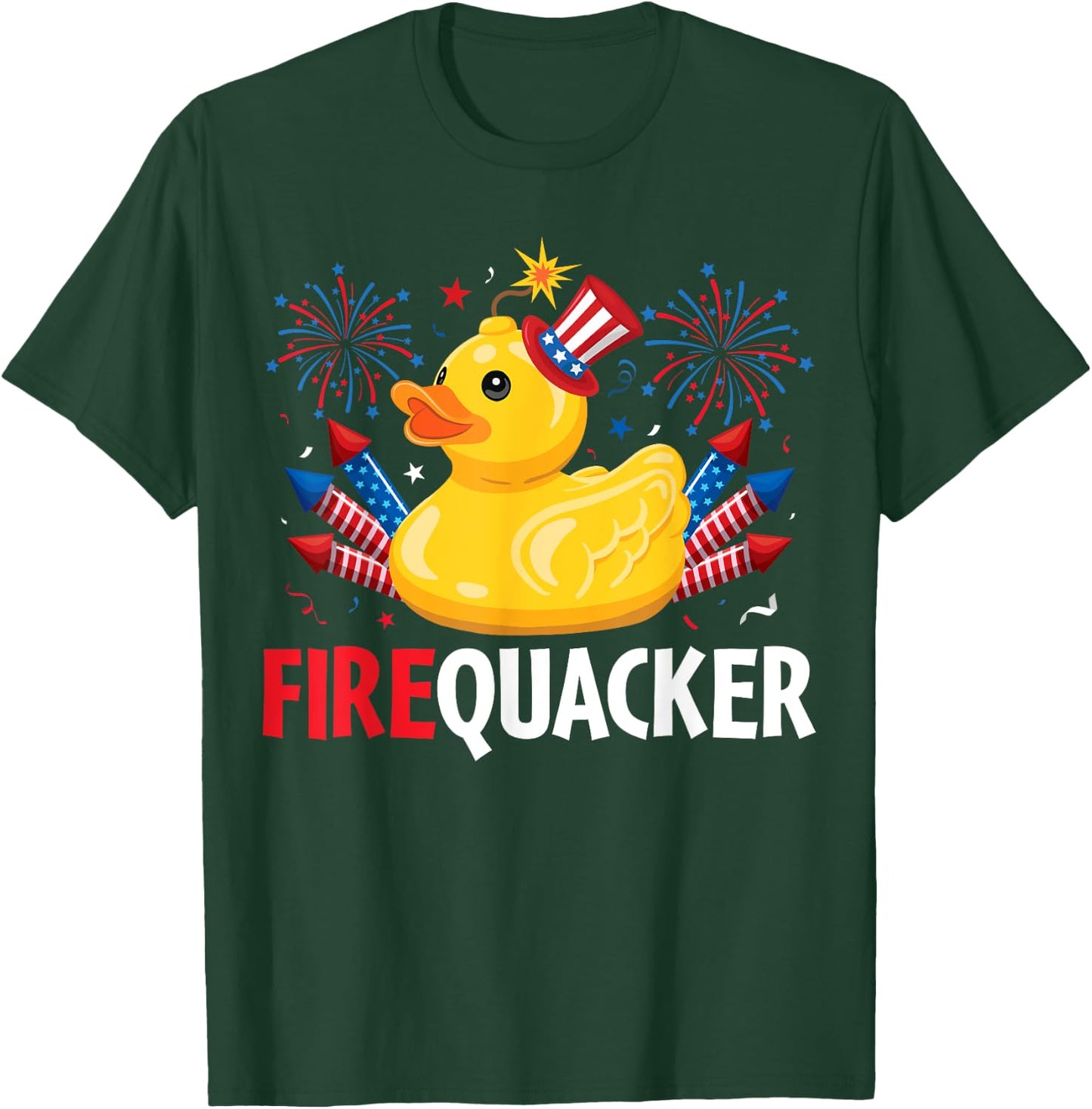 Funny Firecracker Duck 4th of July T-Shirt - T-Shirt | Forest