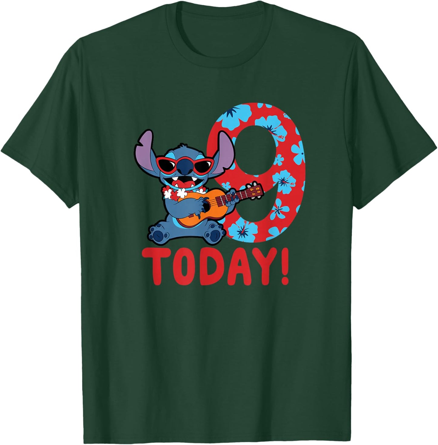 Disney Lilo & Stitch Tropical Birthday 9 Years Old Today T-Shirt - T-Shirt | Forest