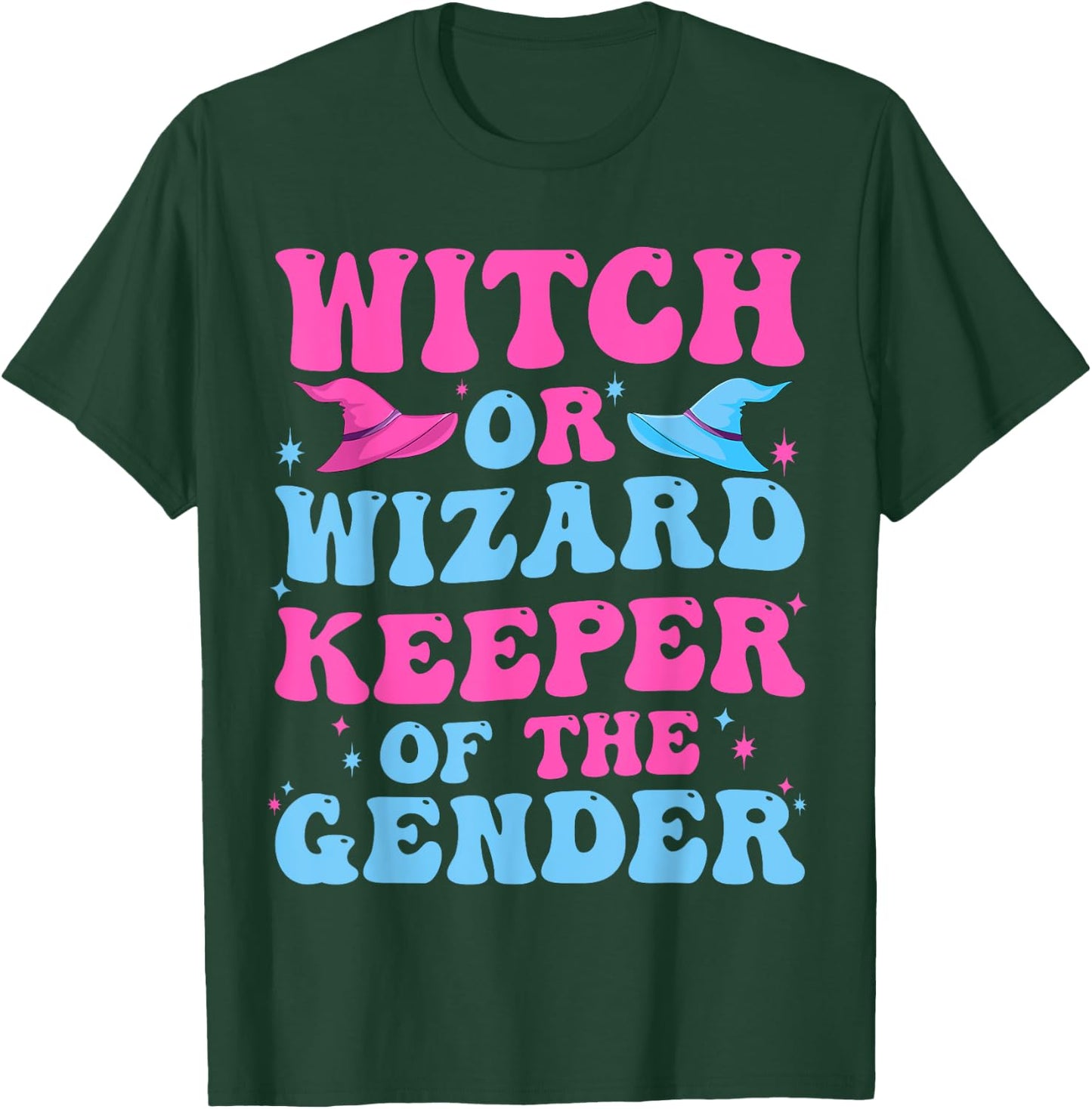 Witch or Wizard Funny Keeper of Gender Gender Reveal Party T-Shirt - T-Shirt | Forest