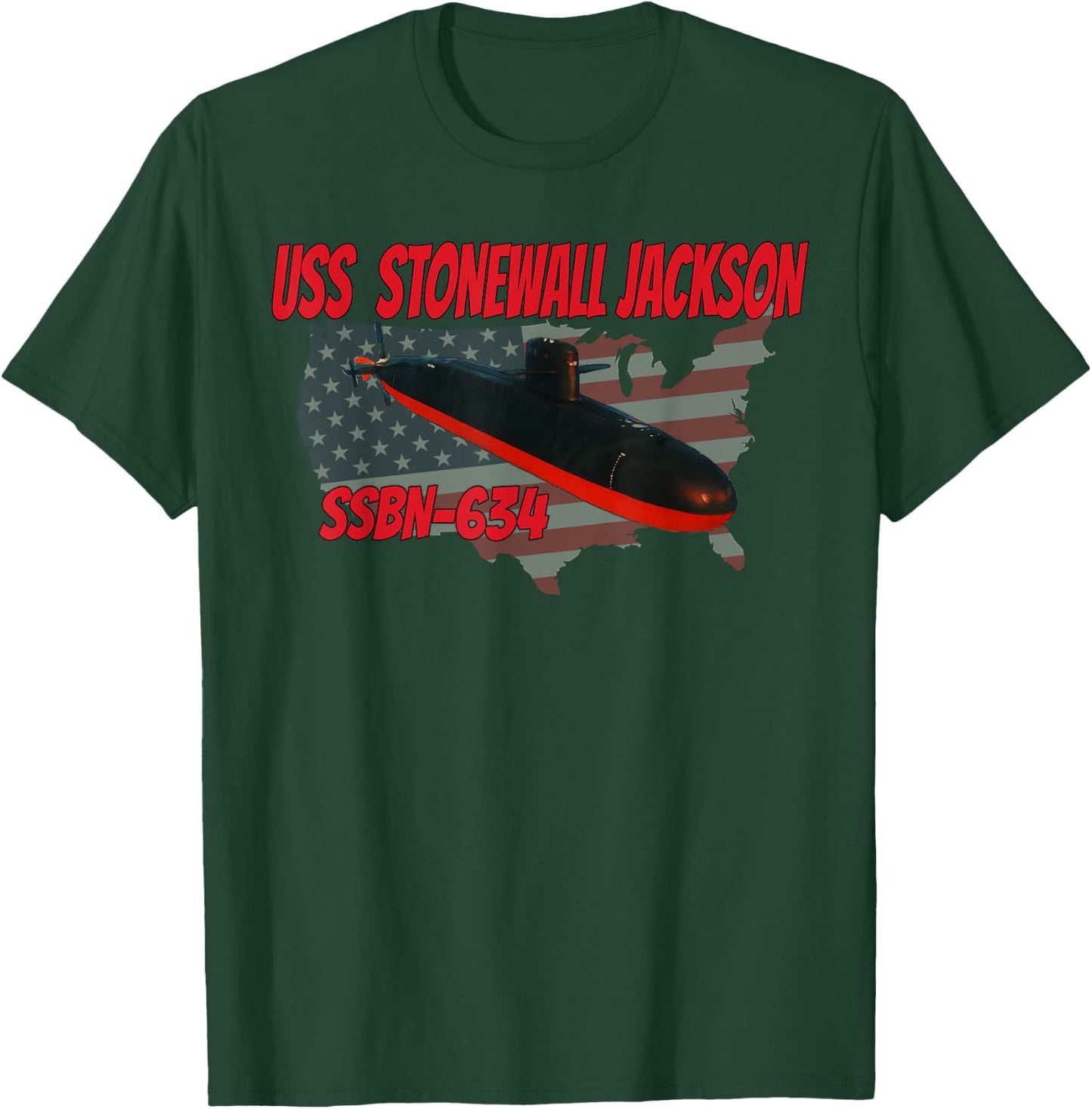 USS Jackson SSBN-634 Submarine Veterans Day Father Grandpa T-Shirt - T-Shirt | Forest