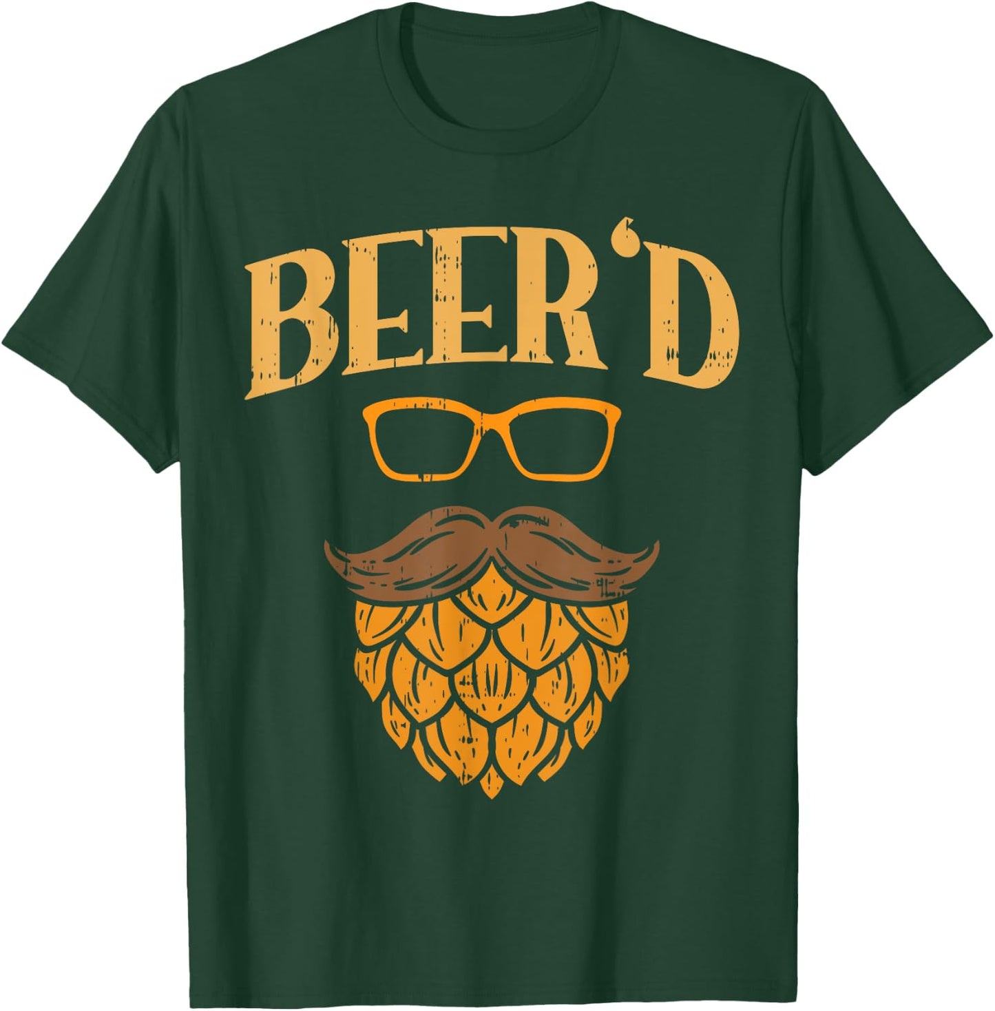 Beerd Beer Face Hops Beard Homebrew Fathers Day Men Dad Gift T-Shirt - T-Shirt | Forest