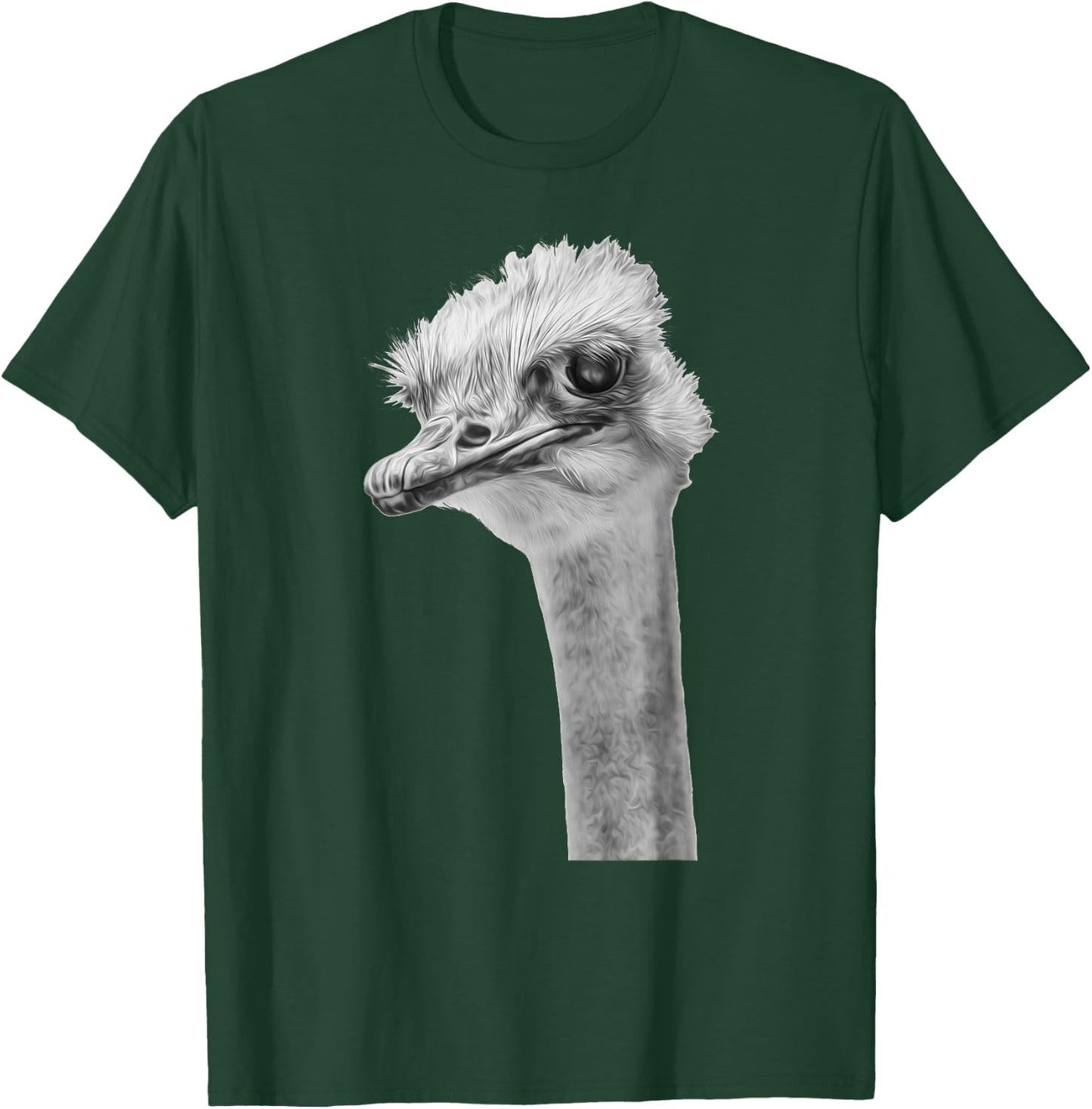 Ostrich in. Black and White T-Shirt - T-Shirt | Forest