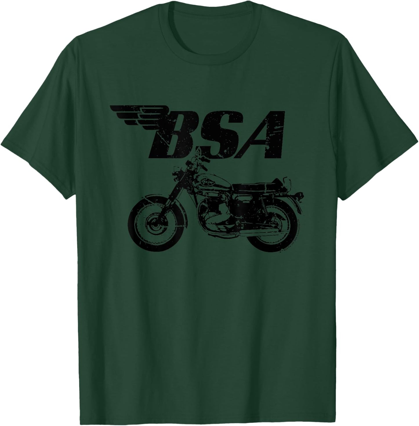 BSA Logo Distressed Thunderbolt Motorcycle T-Shirt - T-Shirt | Forest