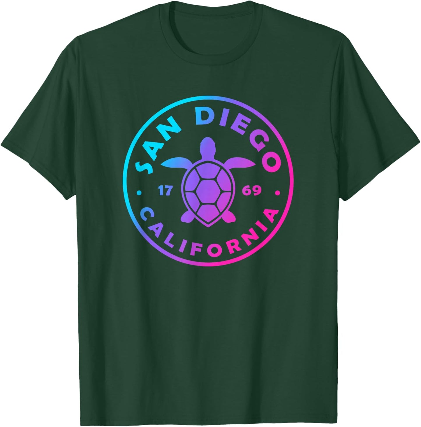 San Diego California Sea Turtle Tie Dye Beach Vacation T-Shirt - T-Shirt | Forest