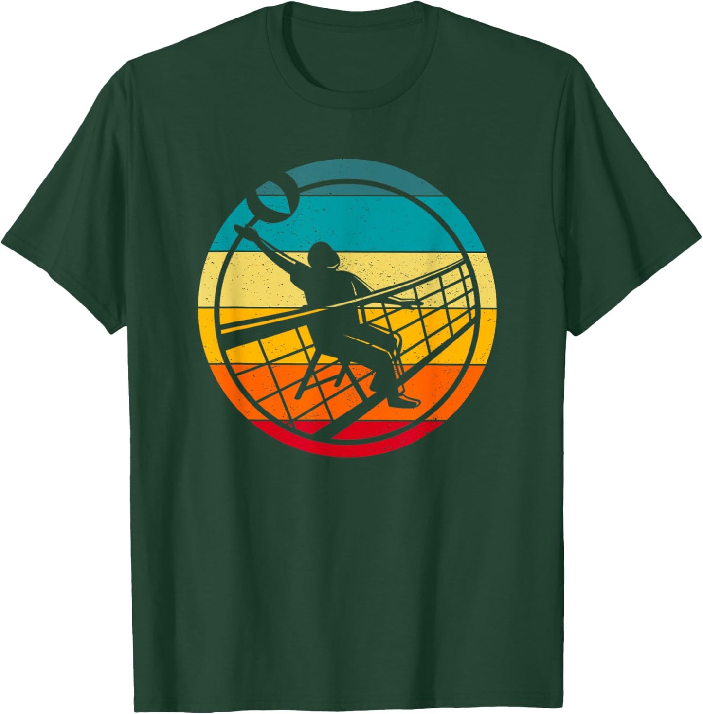 Retro Vintage Volleyballer Design Chair Volleyball T-Shirt - T-Shirt | Forest