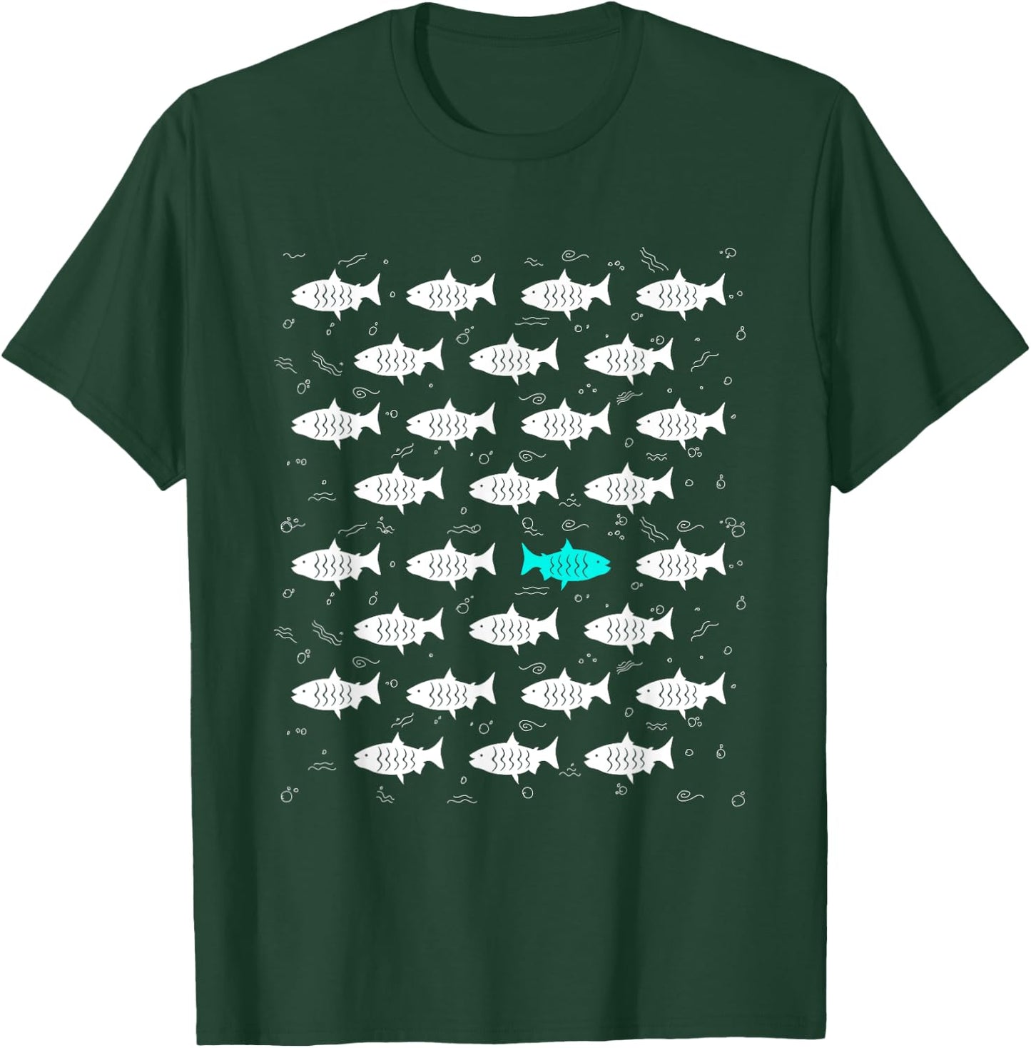 Fish Swimming Against the Ocean and against Current design T-Shirt - T-Shirt | Forest