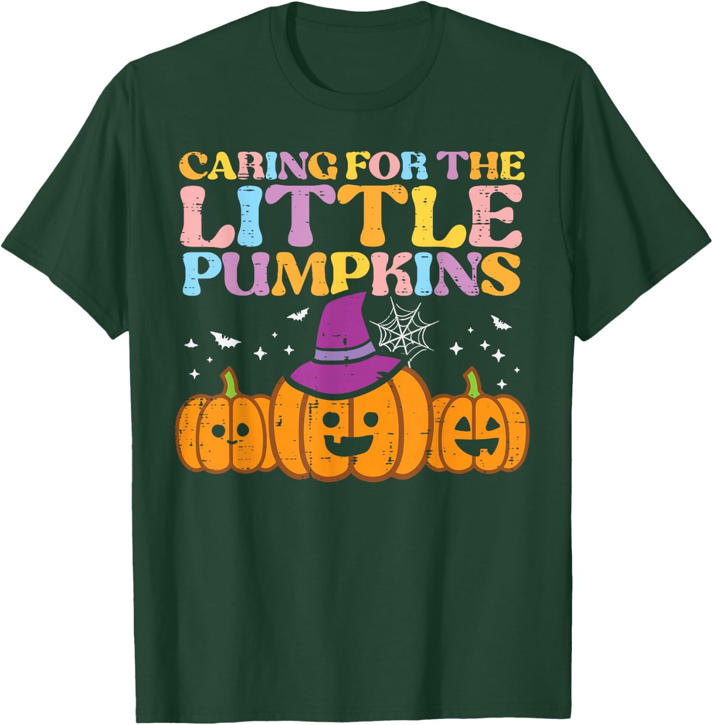 Halloween Nurse Caring Little Pumpkins Nicu Costume Women T-Shirt - T-Shirt | Forest