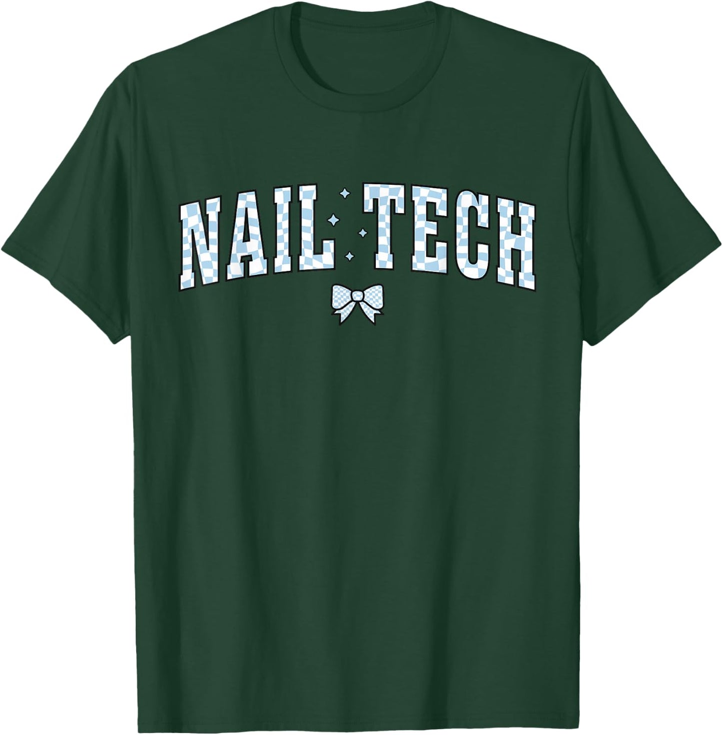 Nail Tech Manicurist Artist Coquette Bow Esthetician Salon T-Shirt - T-Shirt | Forest