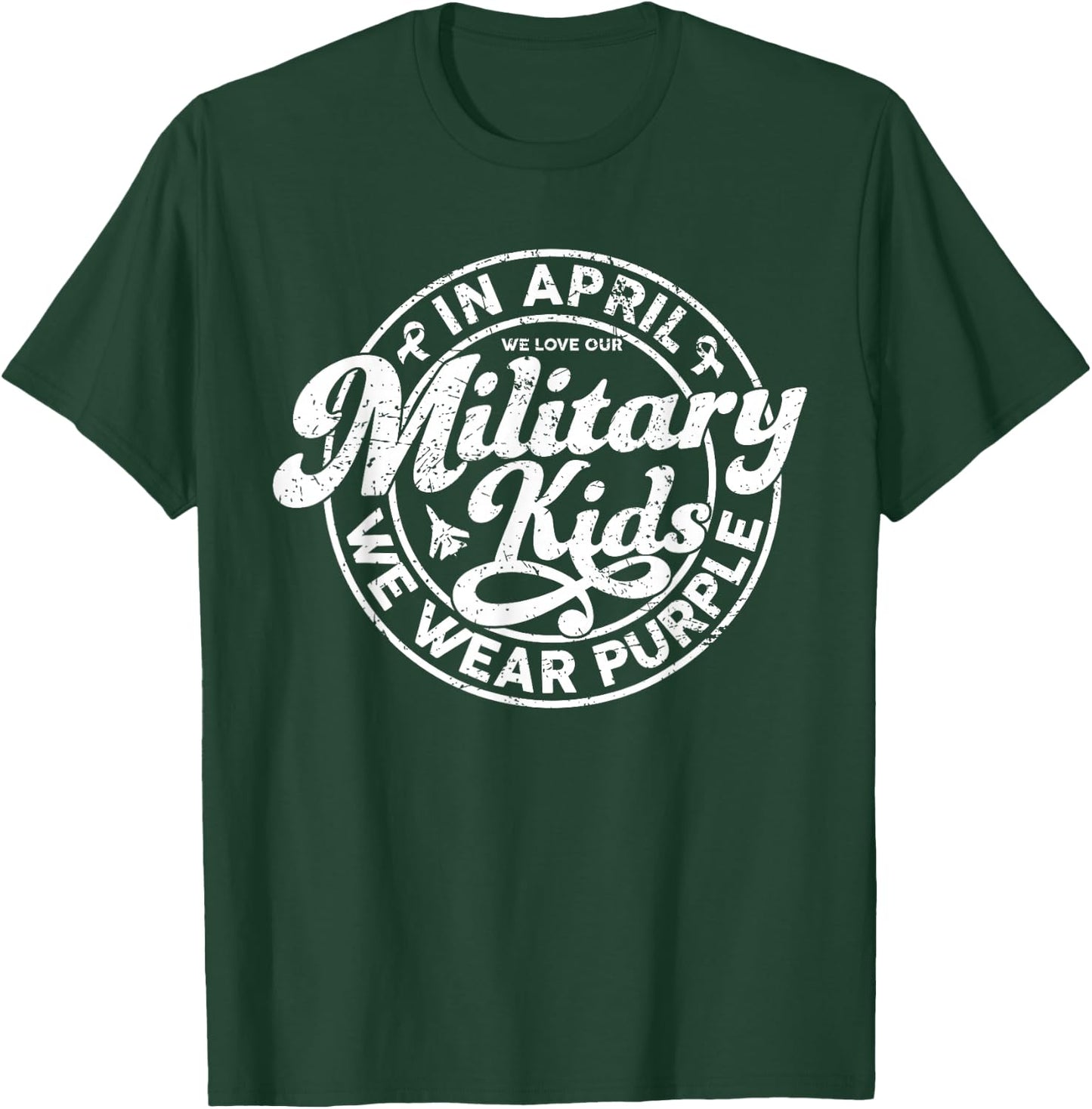 In April We Wear Purple Military Child Month Military Kids T-Shirt - T-Shirt | Forest