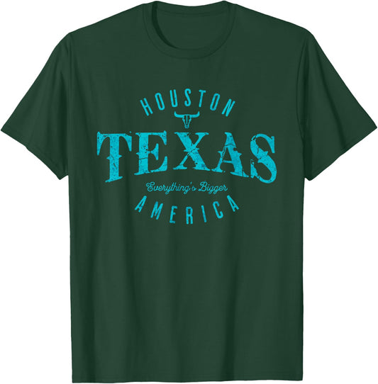 Houston, Texas s Vintage Fade Effect s Patriotic American Women Kids Men T-Shirt - T-Shirt | Forest