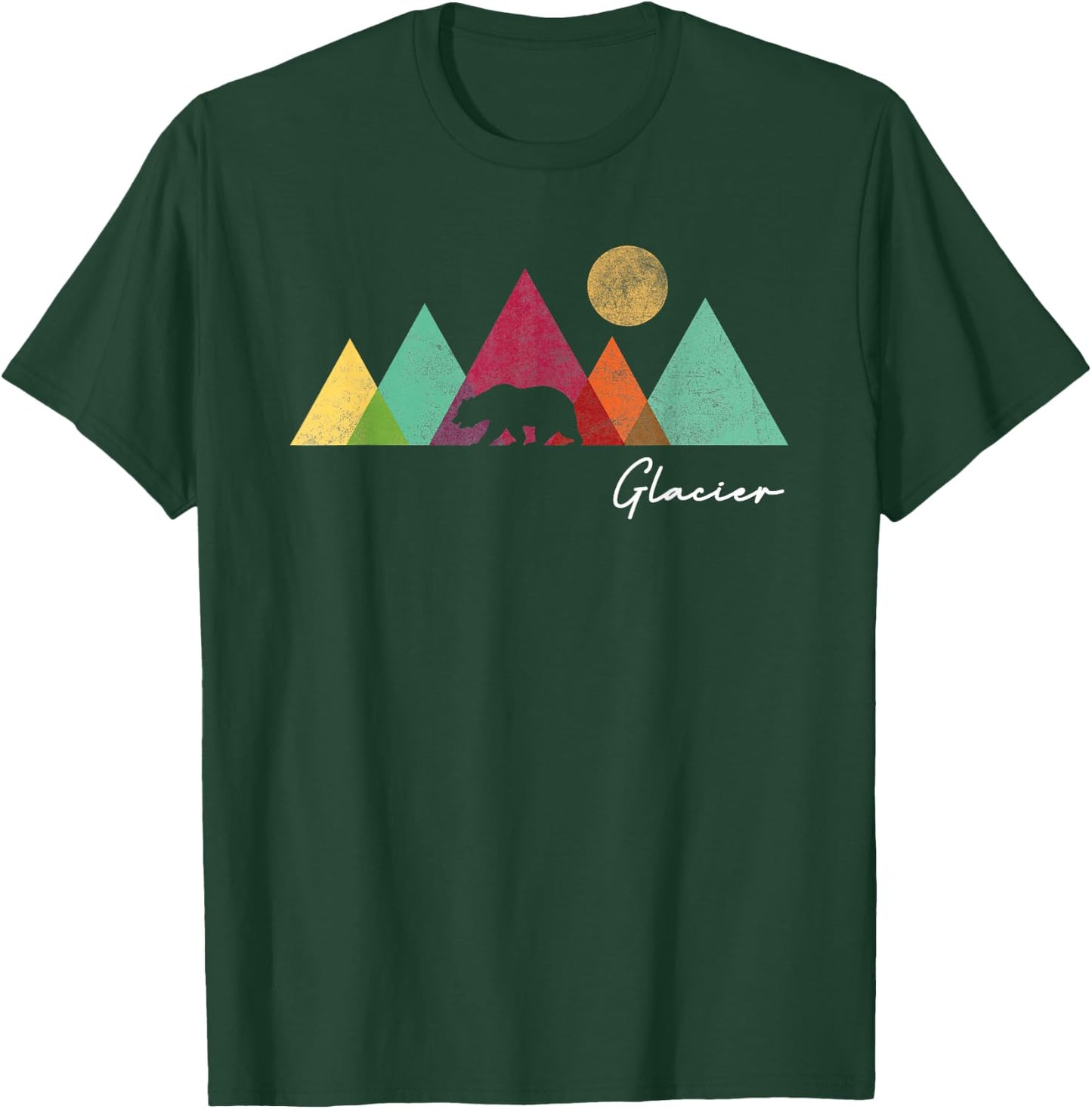 Retro Glacier National Park Montana Souvenir Women Men Kids T-Shirt - T-Shirt | Forest