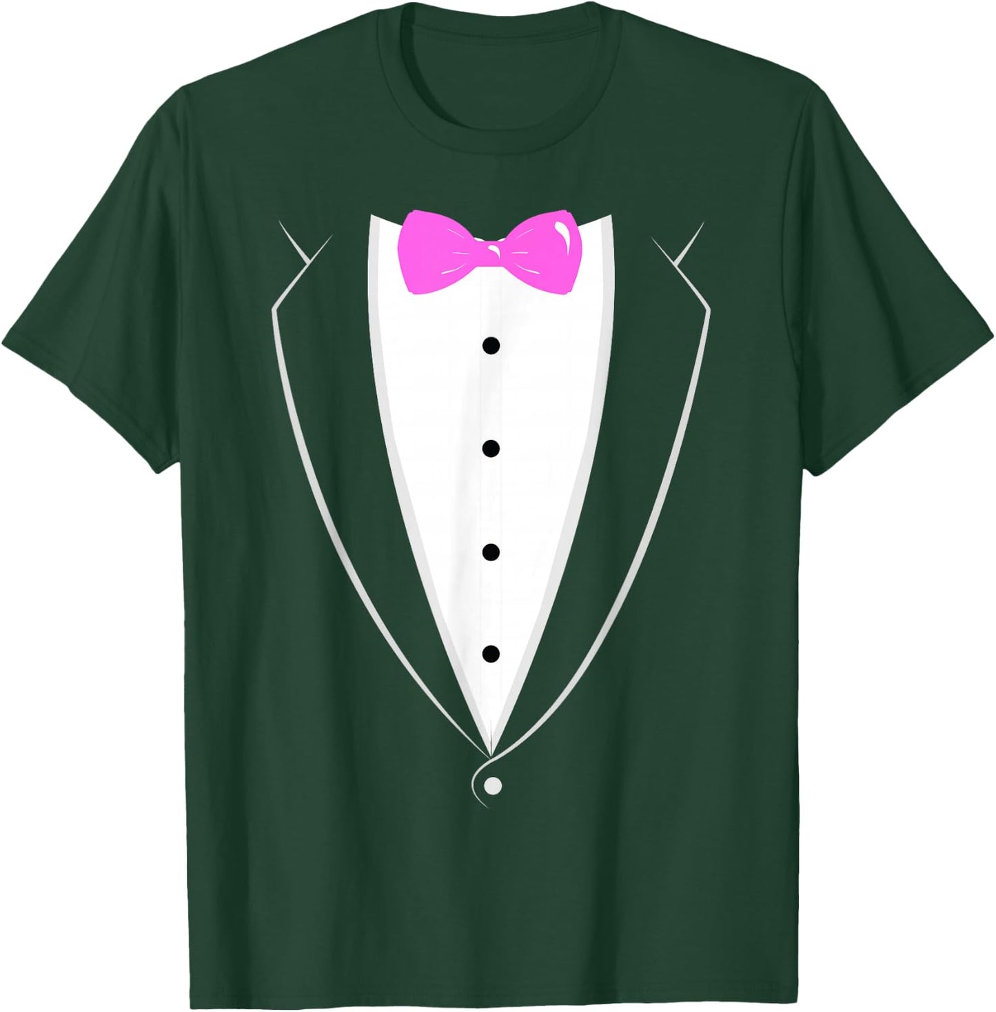 Black and White Tuxedo with Pink Bow tie Novelty T Shirt T-Shirt - T-Shirt | Forest