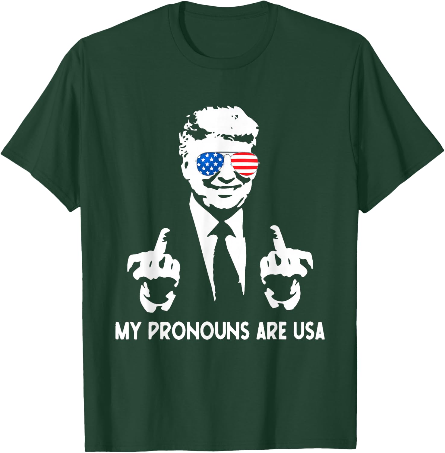 My Pronouns Are USA Patriotic American Flag July 4th T-Shirt - T-Shirt | Forest