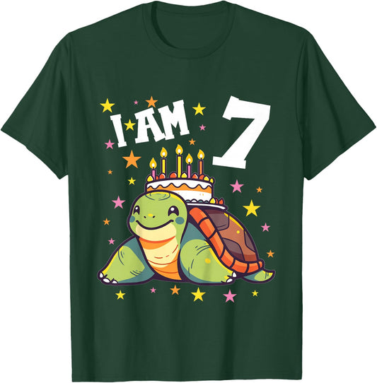 7 Years old Boy and Girl Turtles Turtle 7th birthday Turtle T-Shirt - T-Shirt | Forest